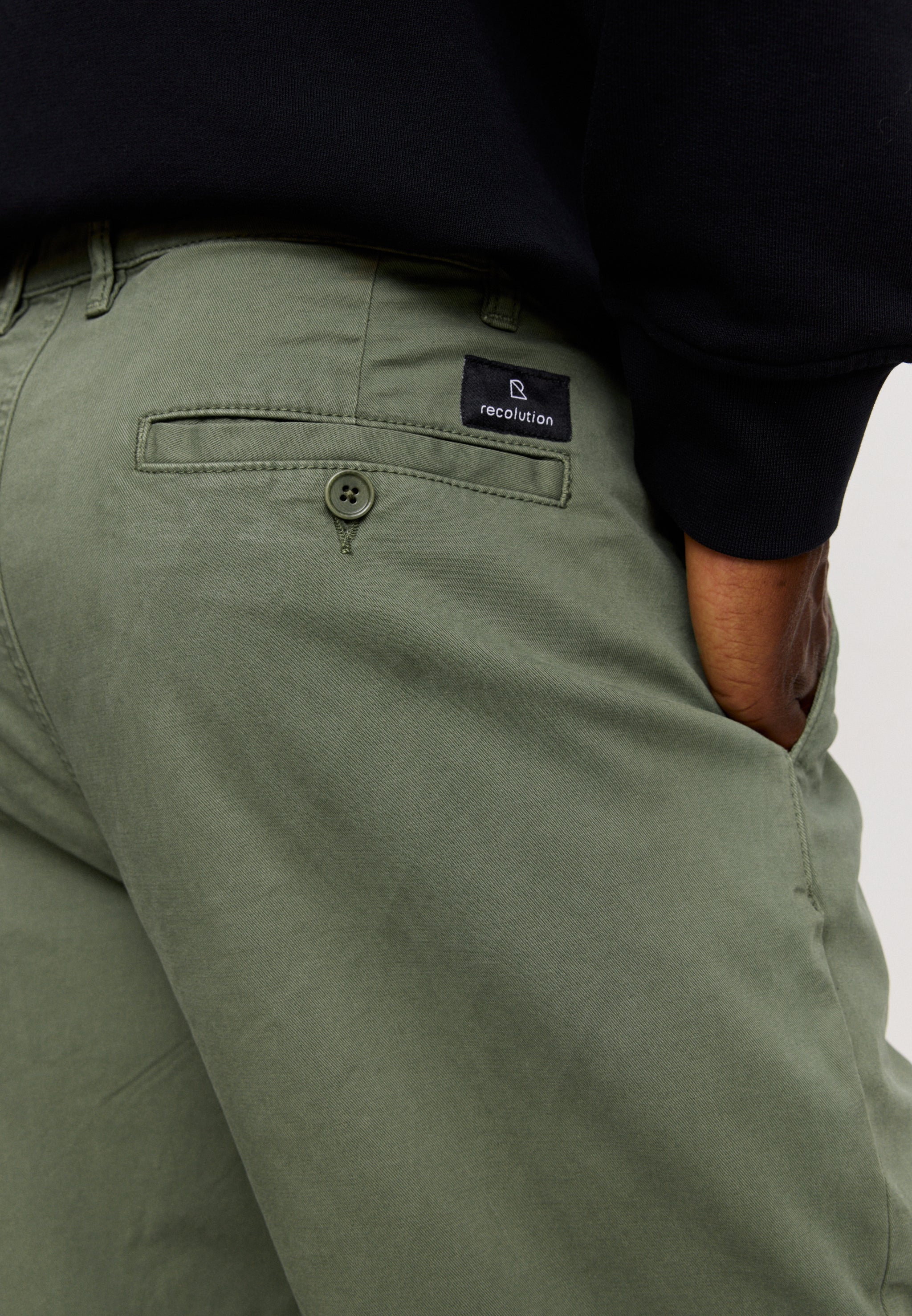 Recolution Oak chino uomo verde oliva elasticizzato