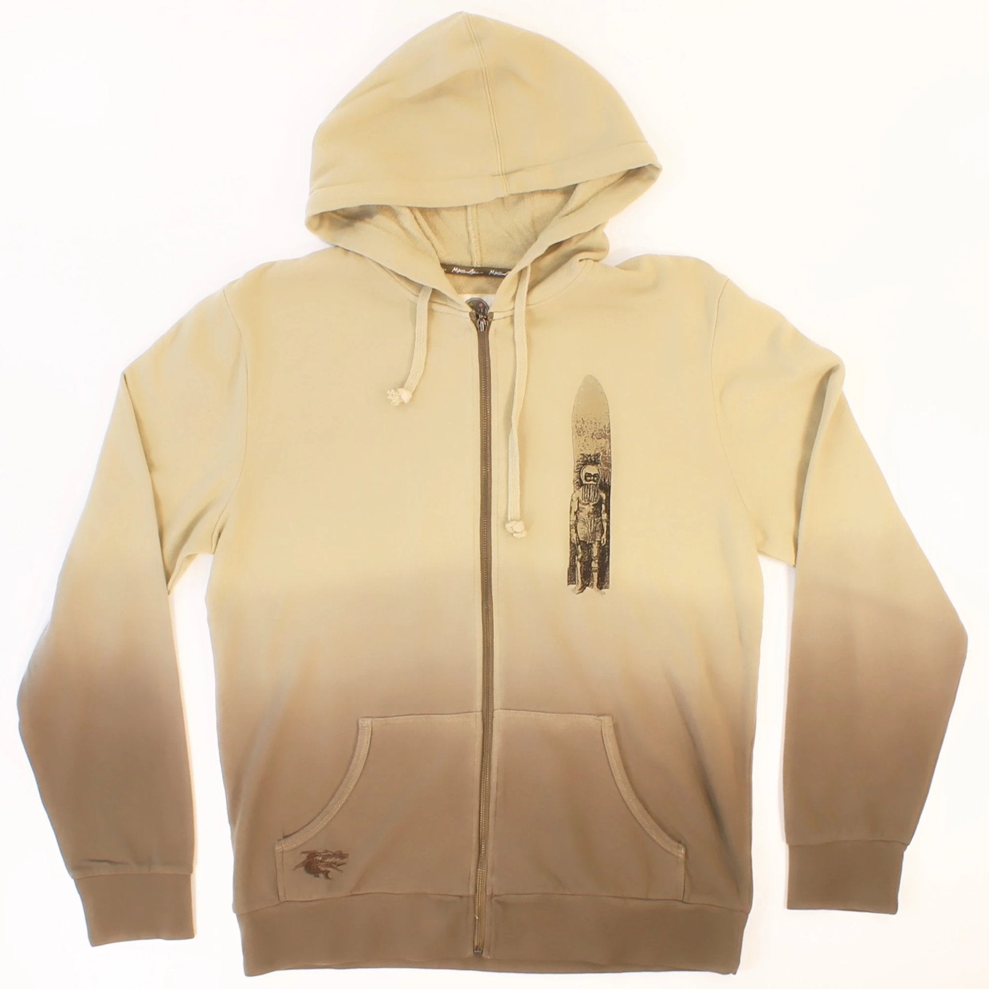 Maui and Sons Warriors Sunrise felpa zip uomo natural in cotone