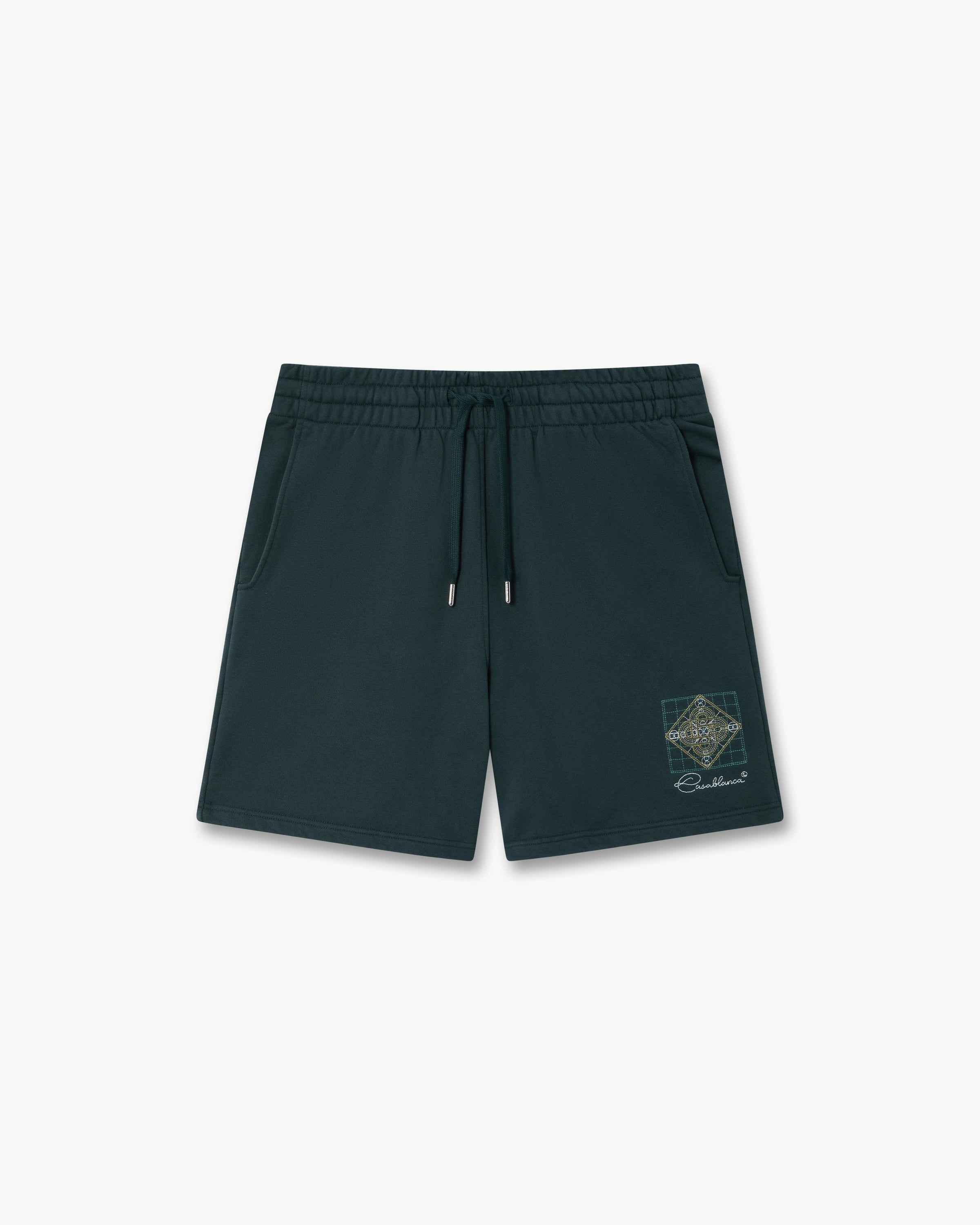 Casablanca Geometrie Sacree pantaloncini cotone verde petrolio