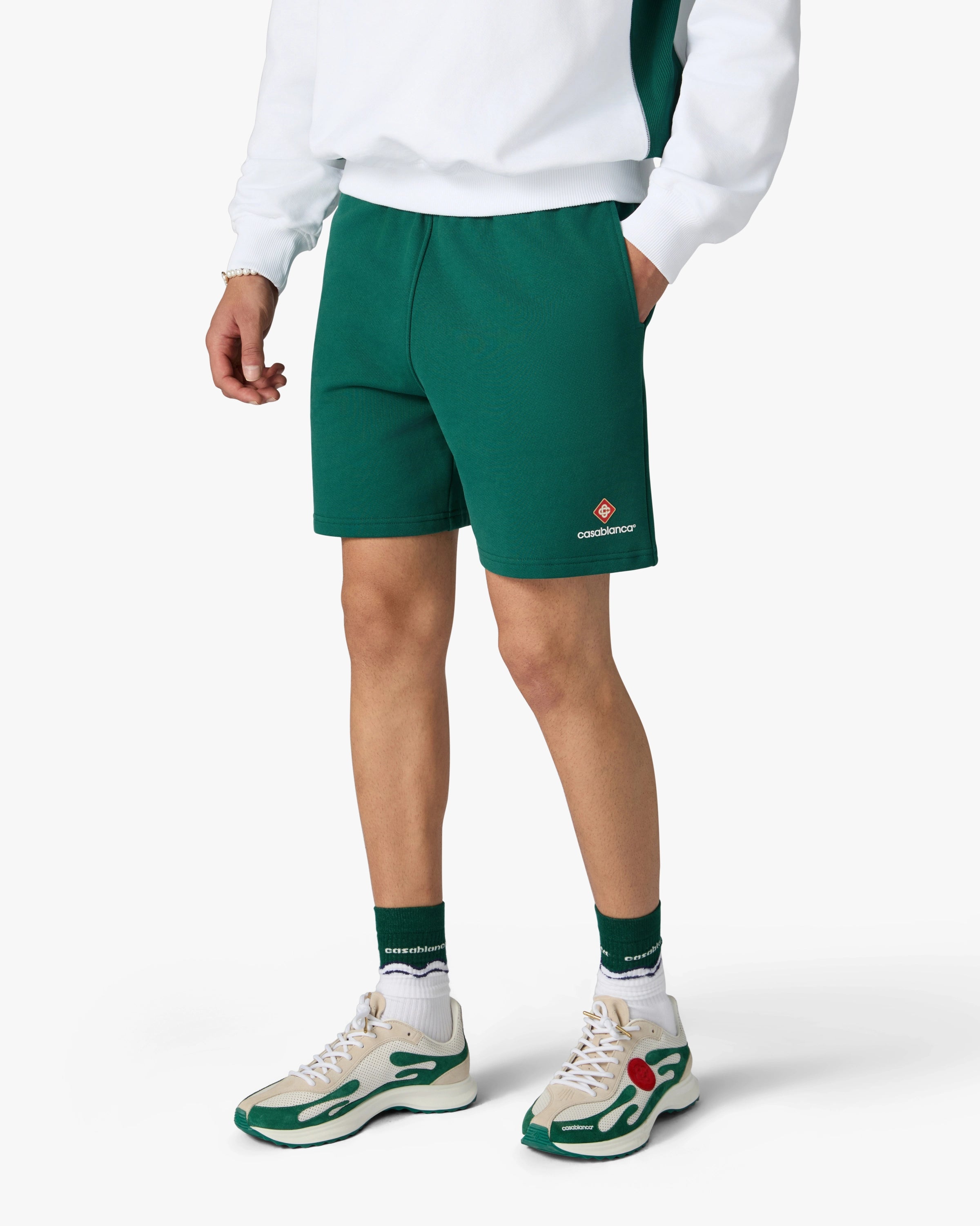 Casablanca Sport Type pantaloncini tuta verdi cotone