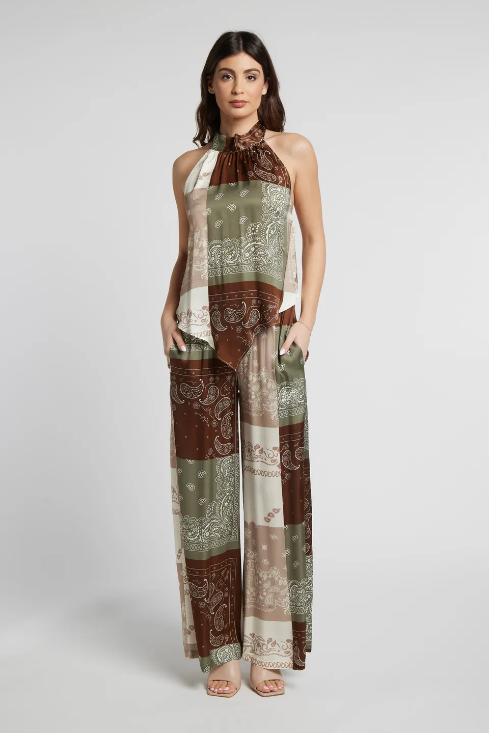 Sarah Chole Girasole 27361 top raso viscosa fantasia