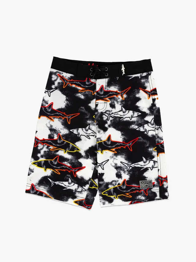 Maui and Sons Line Up costume boardshort nero bambino