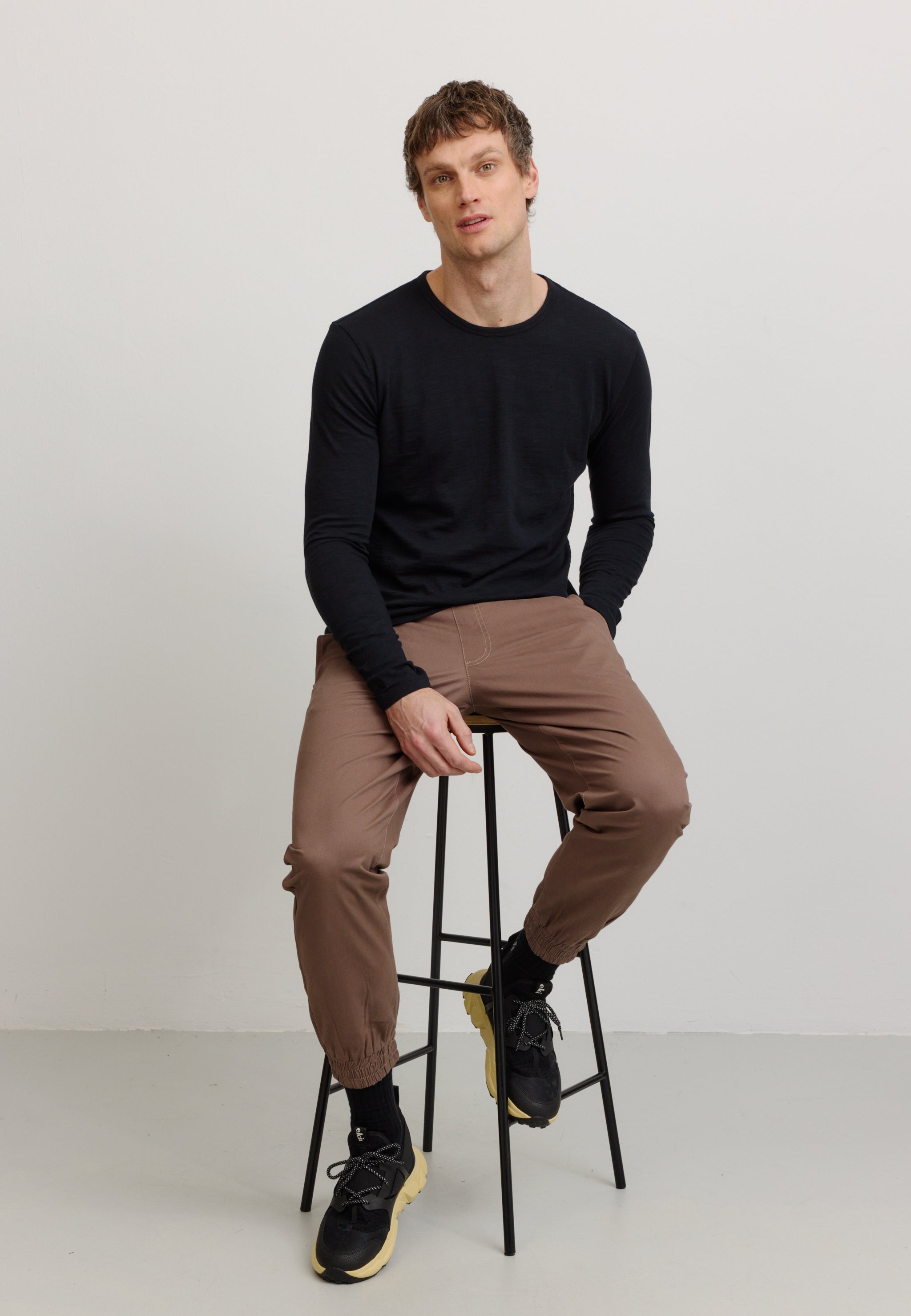 Recolution MACA maglia maniche lunghe nero cotone bio