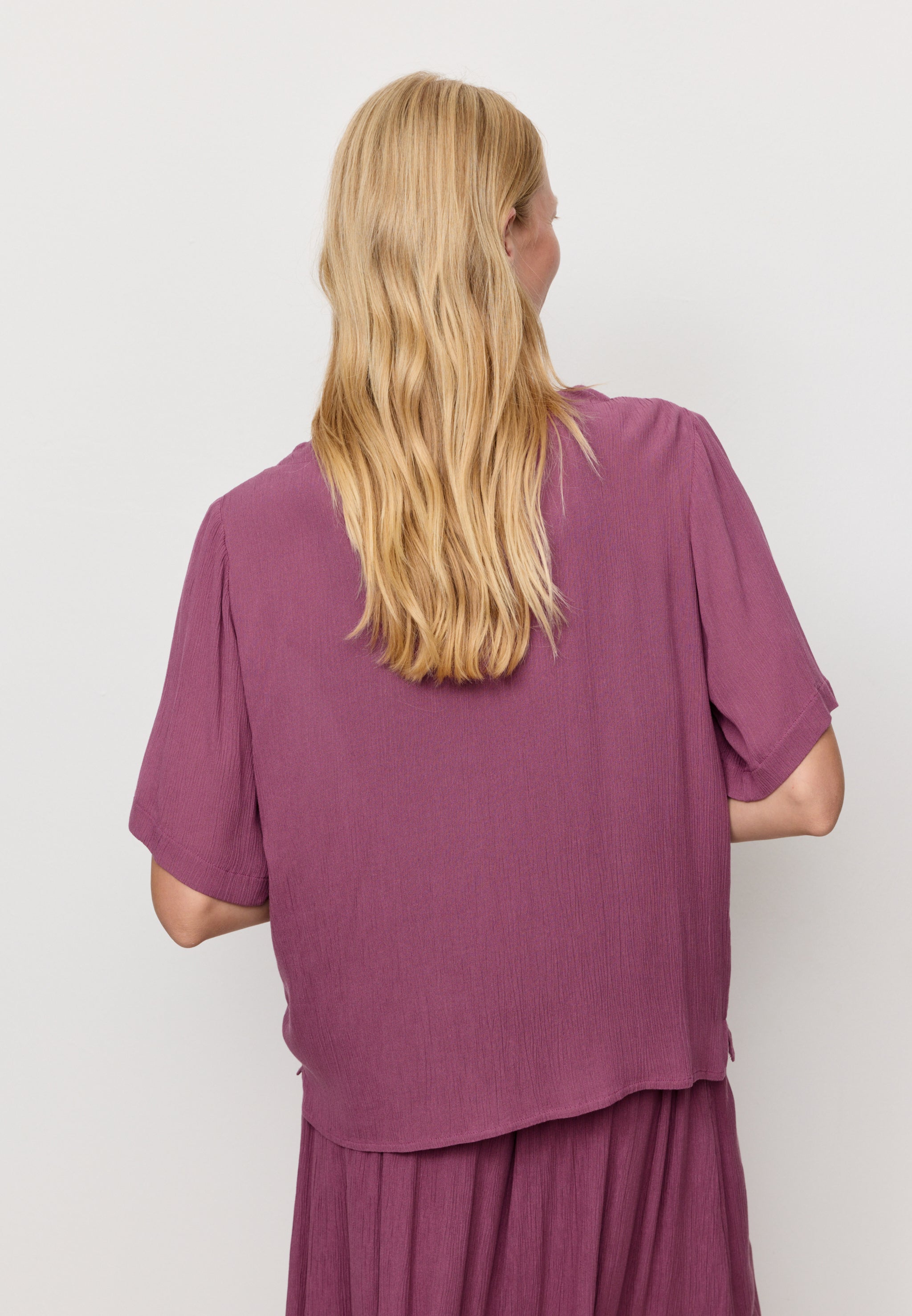Recolution Spirea blusa bordeaux manica corta viscosa
