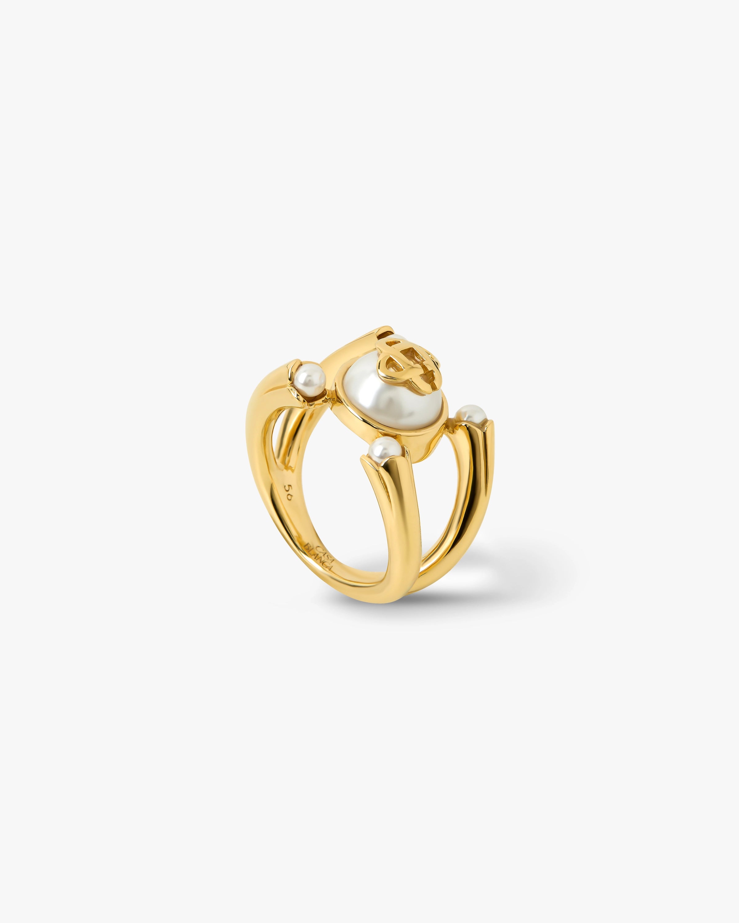 Casablanca Lotus Anello oro perla bianca