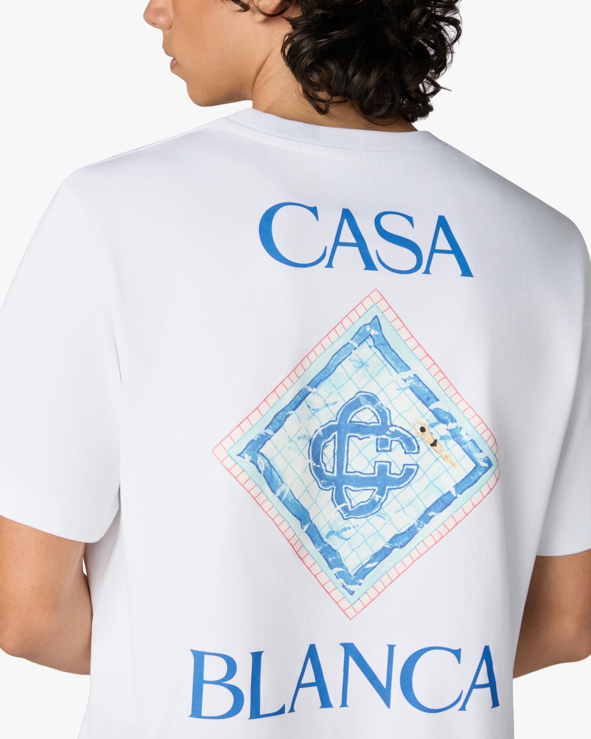 Casablanca Pool t-shirt bianca cotone organico