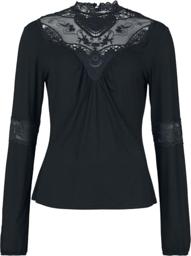 Gothicana by EMP maglia nera pizzo taglia L maniche lunghe