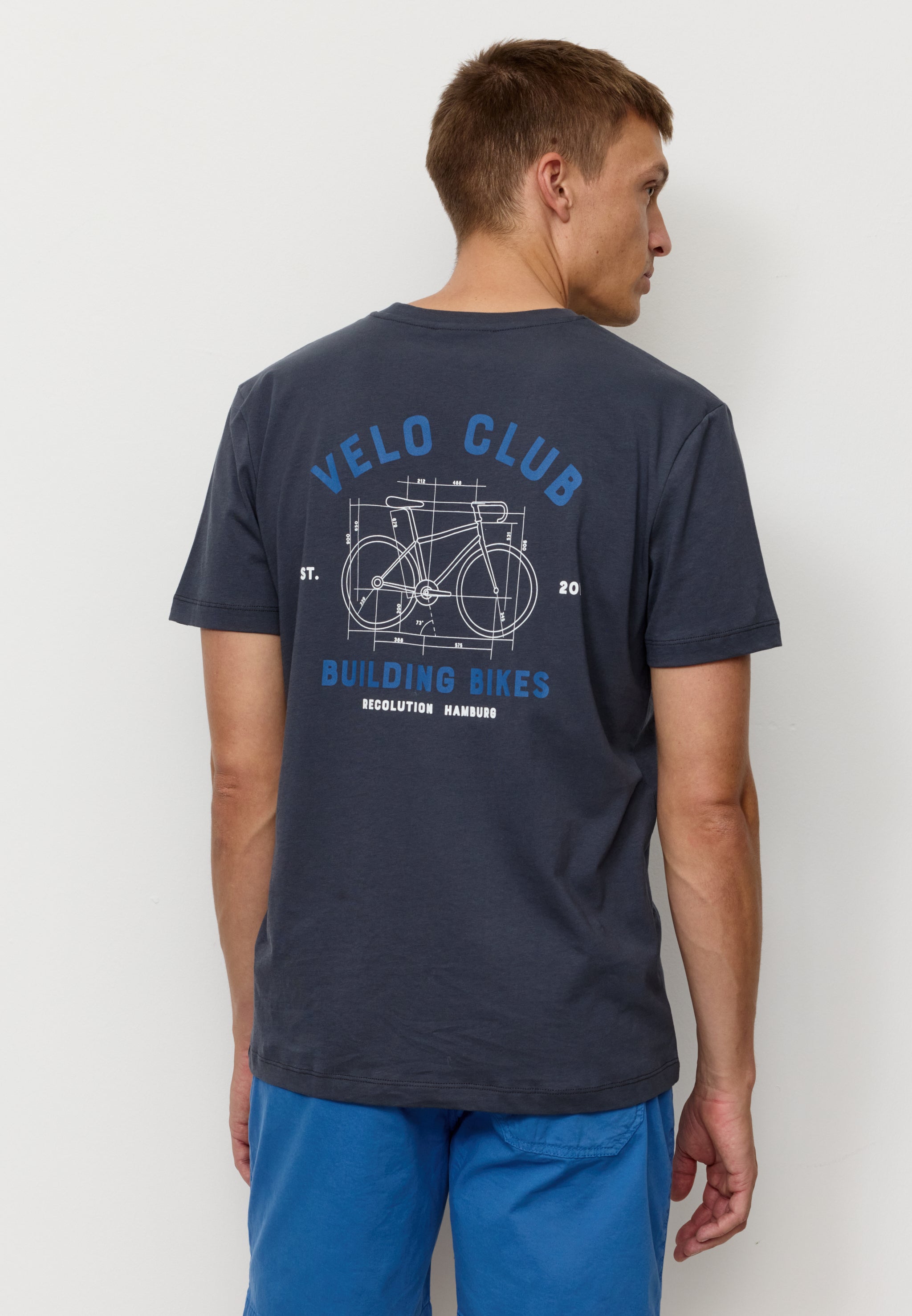 Recolution Agave Velo Club t-shirt grigio scuro cotone bio