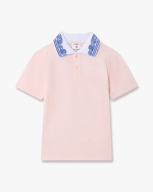 Casablanca Wave polo bambina rosa cotone piqué