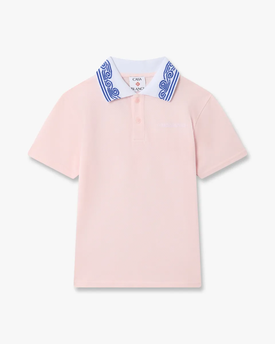 Casablanca Wave polo bambina rosa cotone piqué
