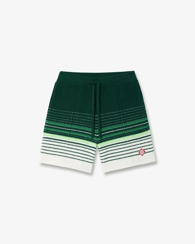 Casablanca Boucle Stripe pantaloncini bianchi verdi bouclé