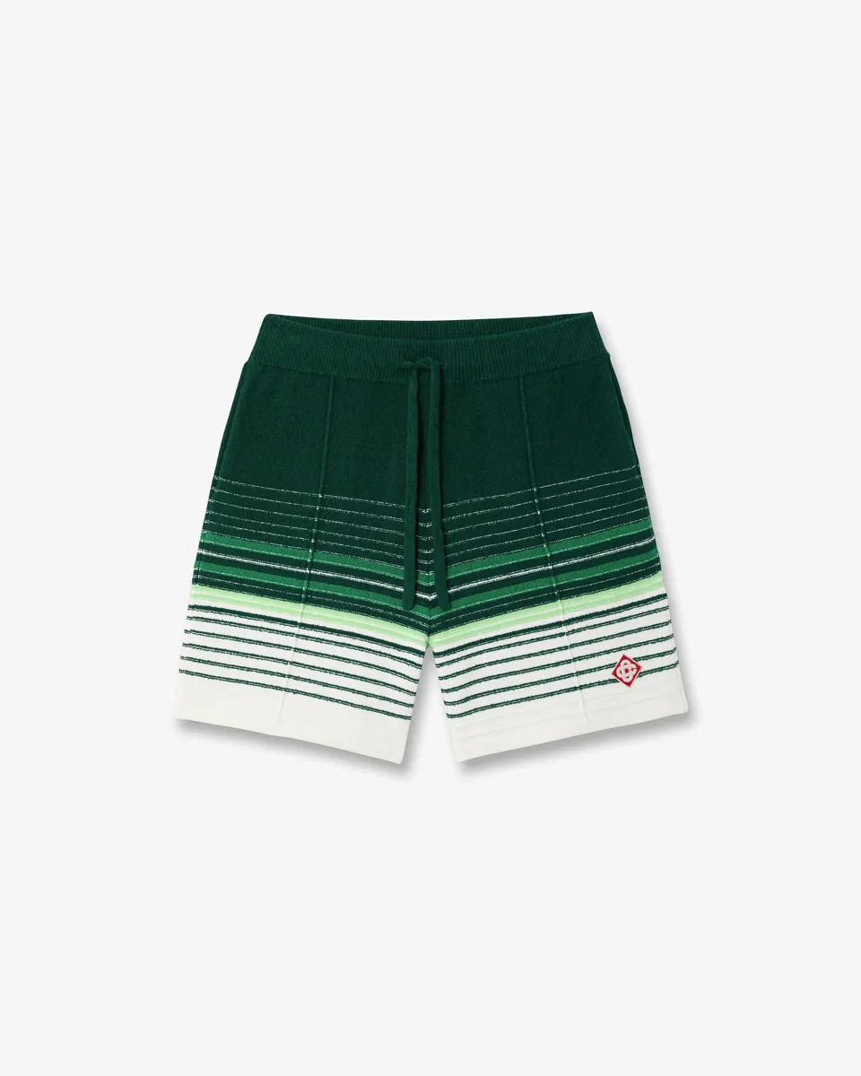 Casablanca Boucle Stripe pantaloncini bianchi verdi bouclé