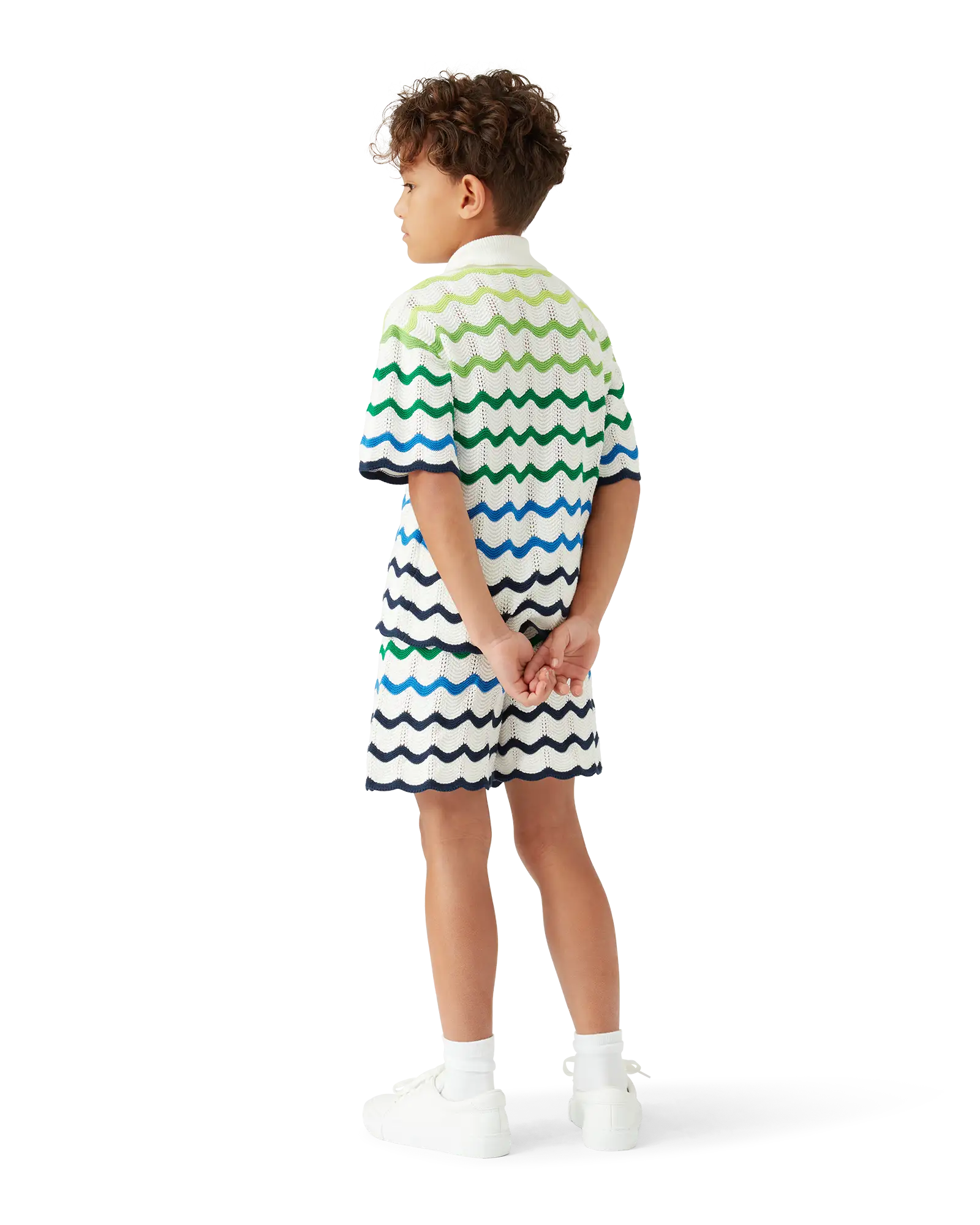 Casablanca Beach Club Gradient Wave Pantaloncini Bimbo Verde Cotone