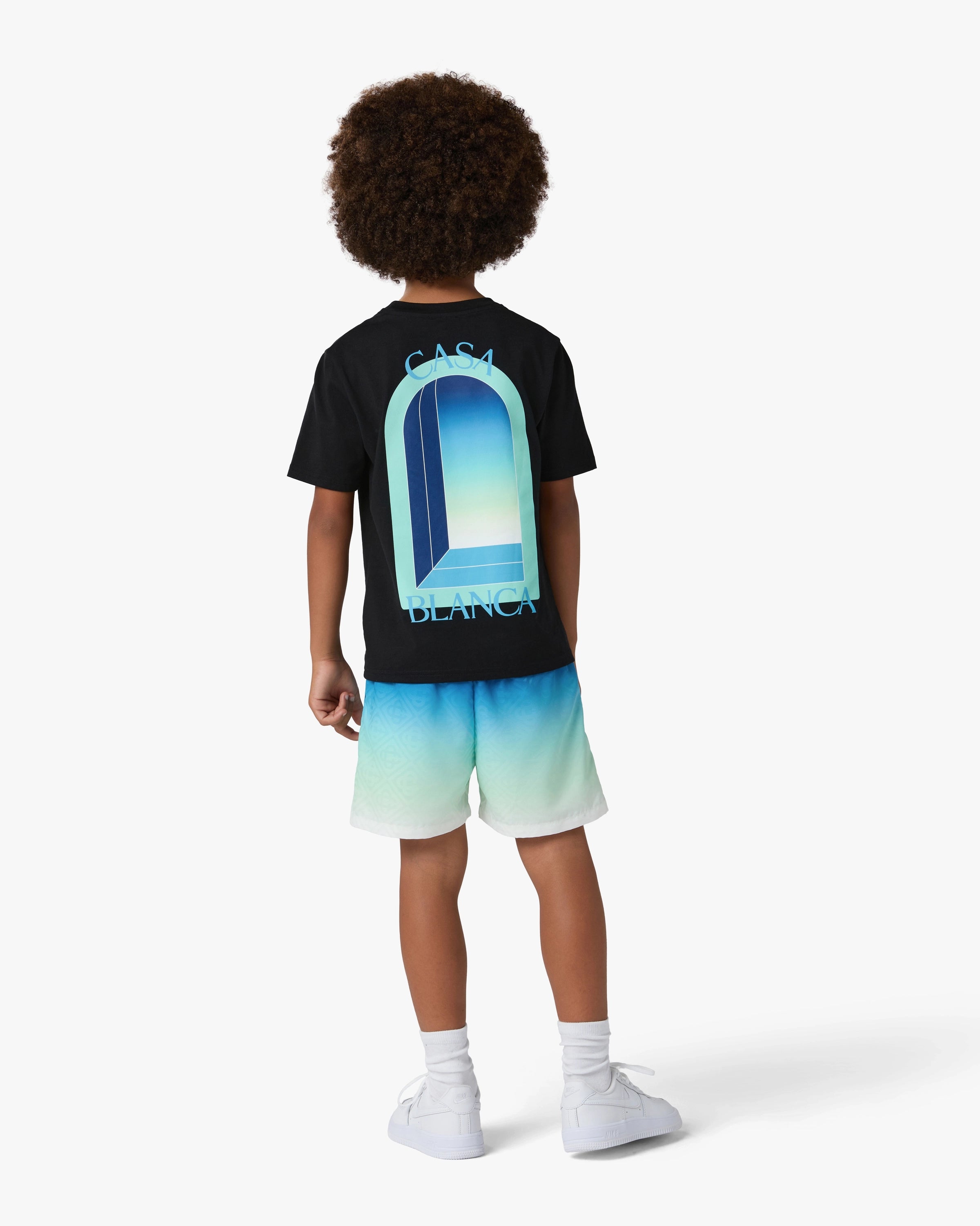 Casablanca Gradient Arch t-shirt nera bambino