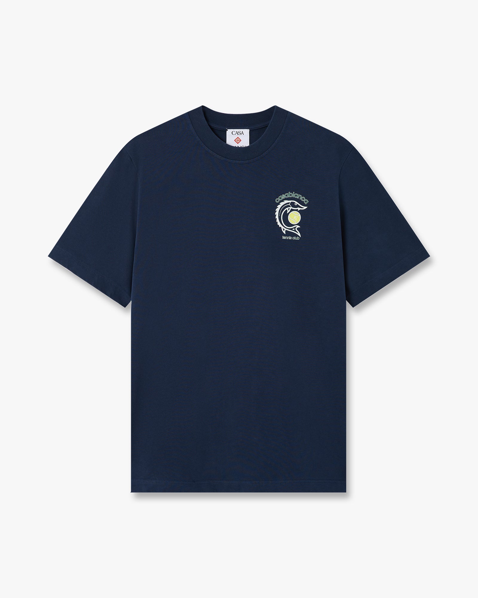 Casablanca Casa Kaspia T-Shirt Cotone Blu Navy
