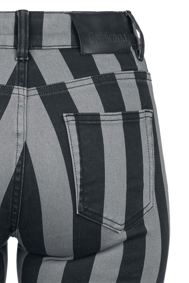 Gothicana by EMP pantaloni a righe grigi 31W/34L
