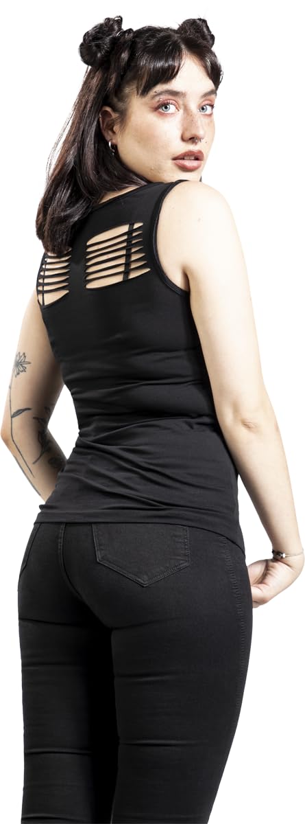 Gothicana by EMP top nero stampa ritagli XXL