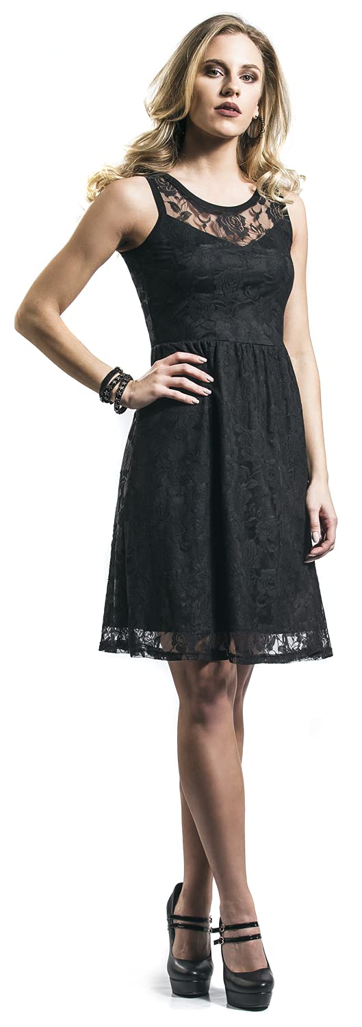 Gothicana by EMP abito donna nero pizzo floreale