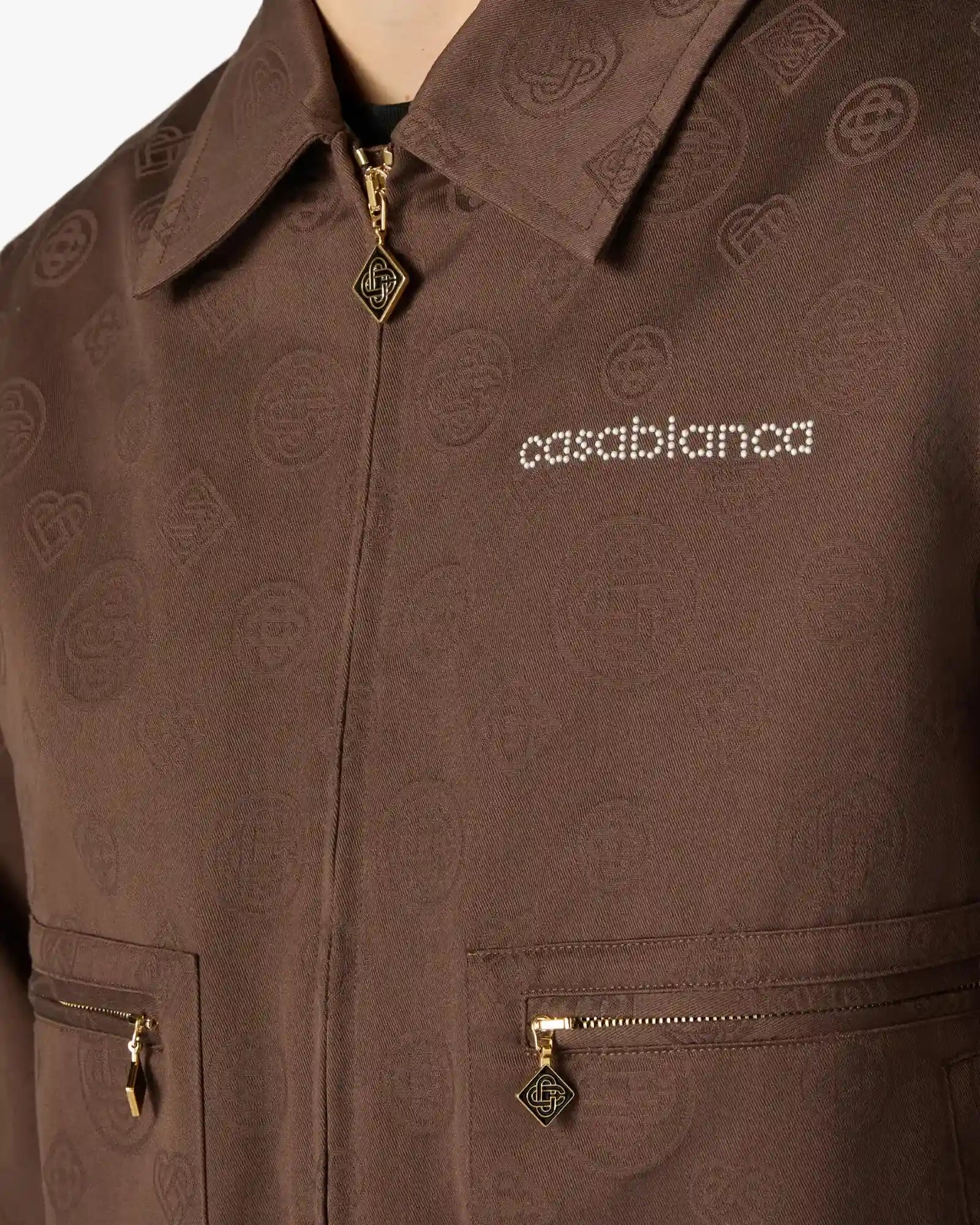 Casablanca Monogram blouson marrone cotone zip