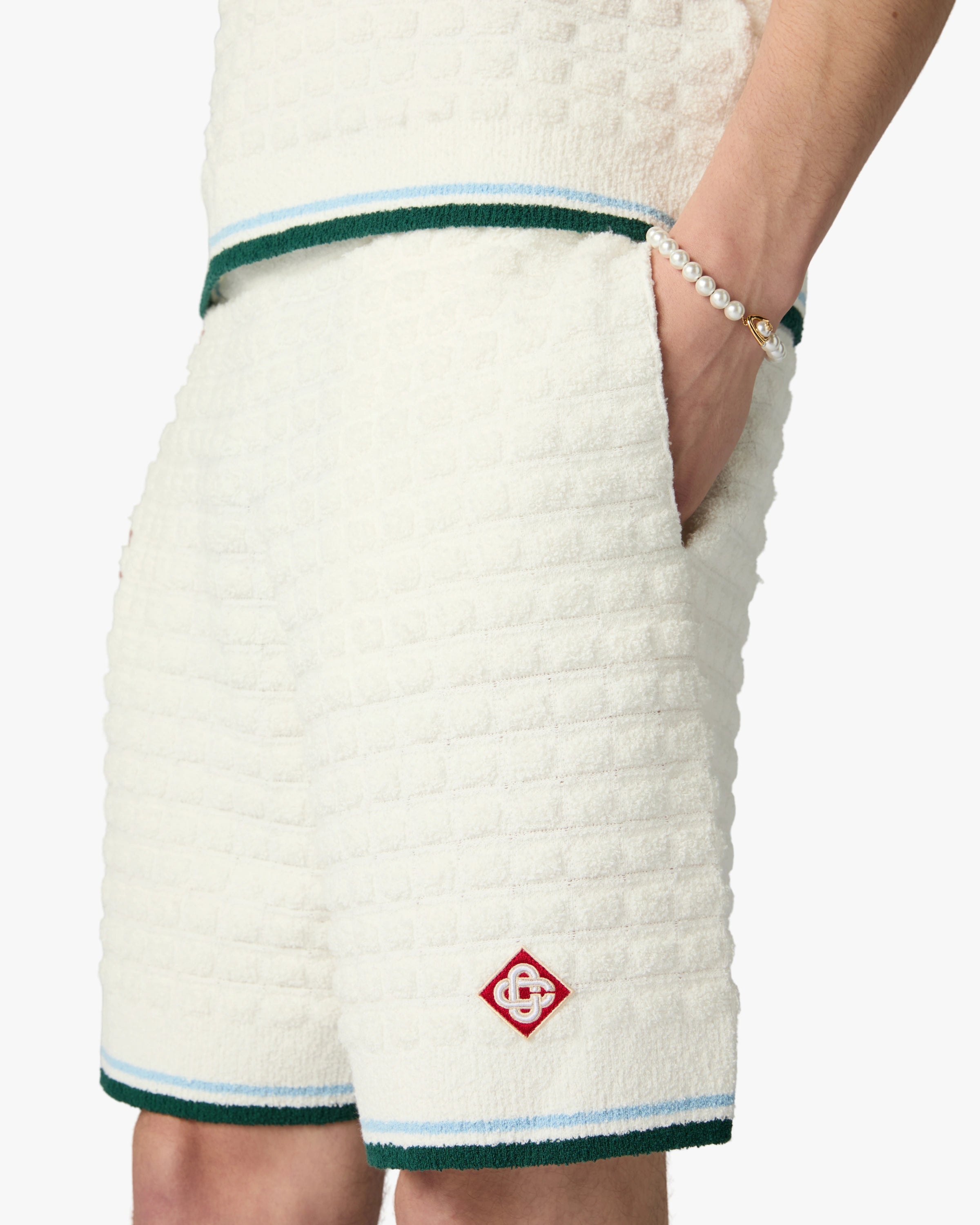 Casablanca Boucle shorts maglia bianchi