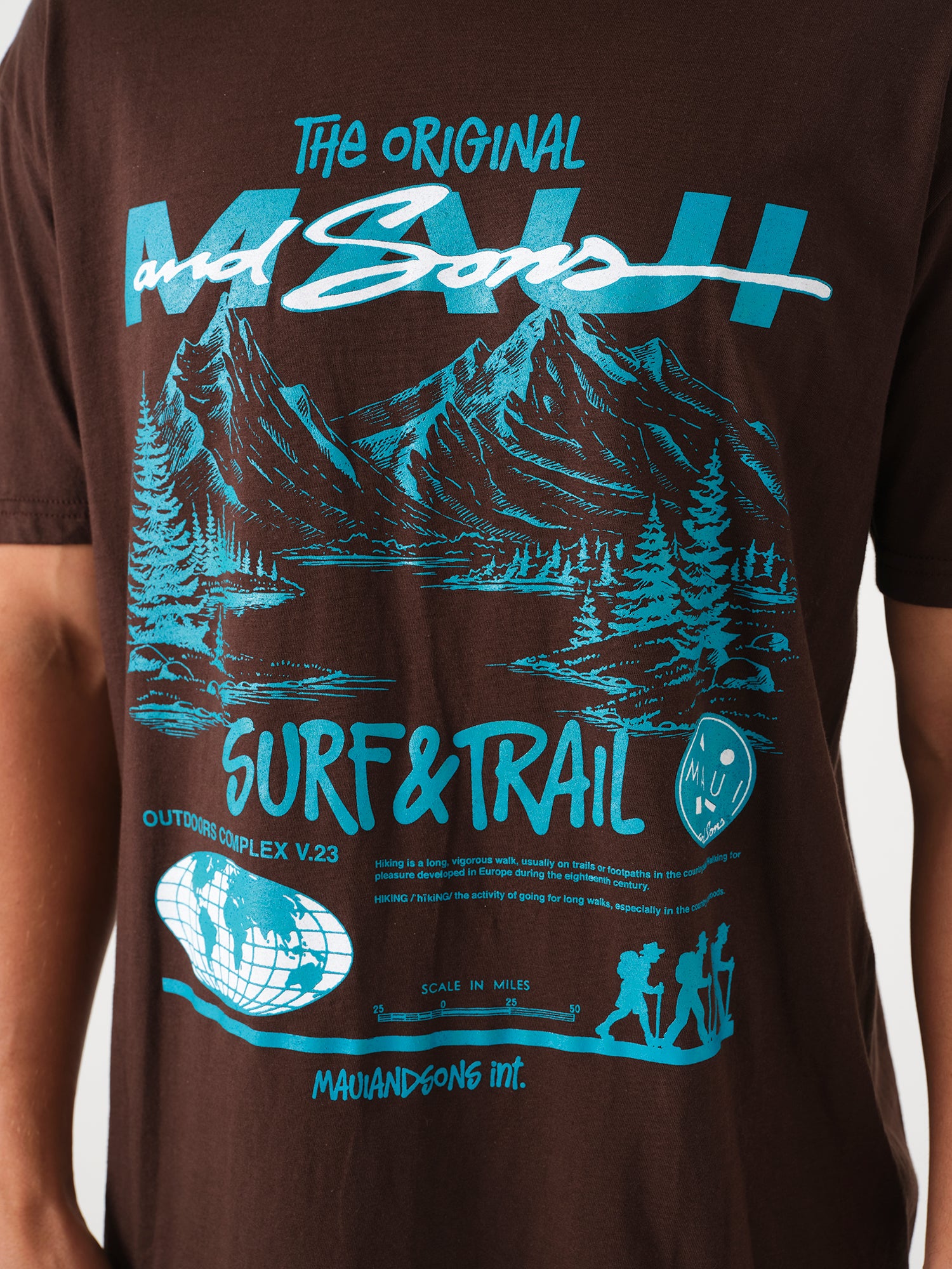 Maui and Sons Outdoors maglietta cioccolato fondente in cotone