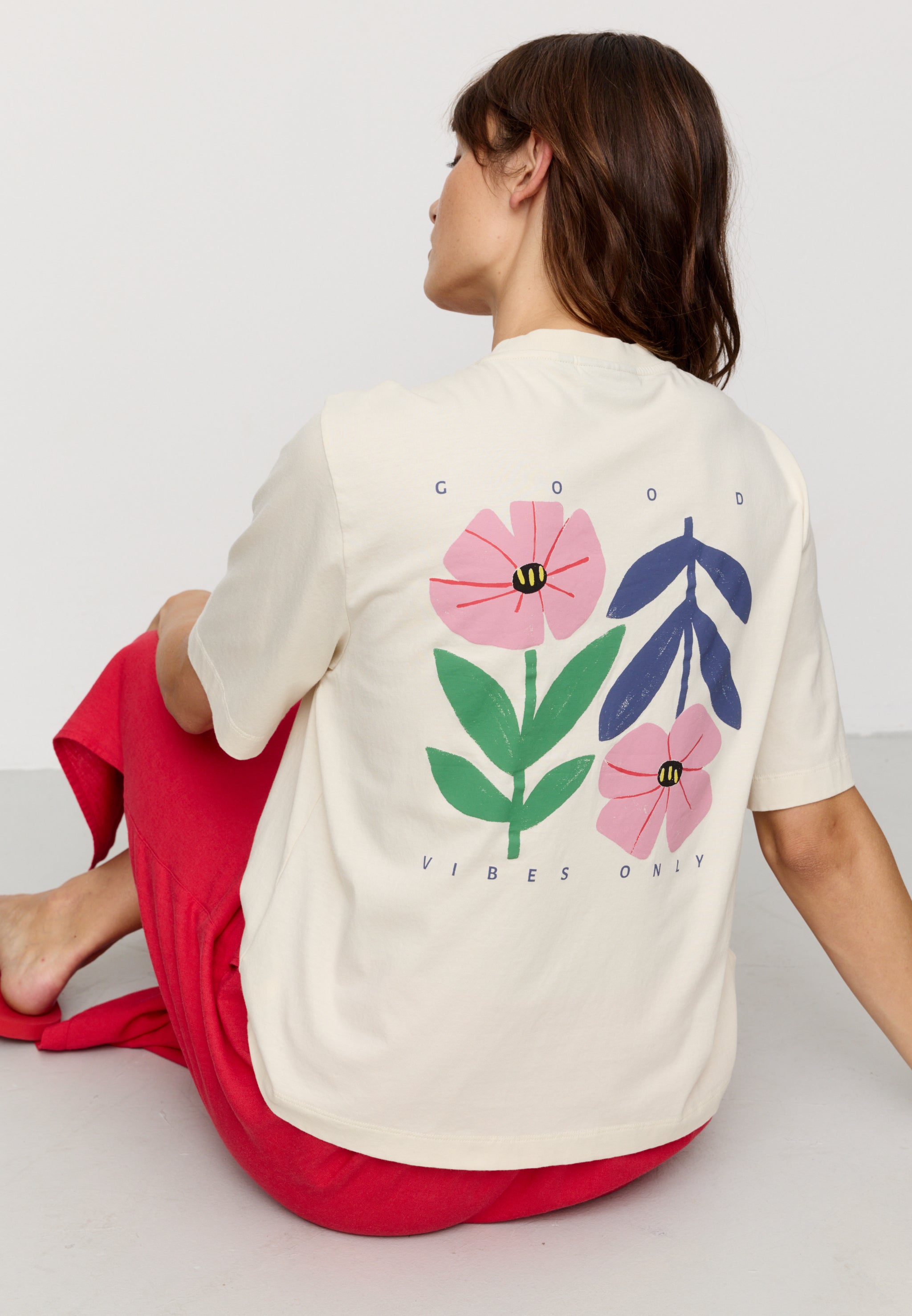 Recolution Azolla Good Vibes t-shirt bianco cotone bio