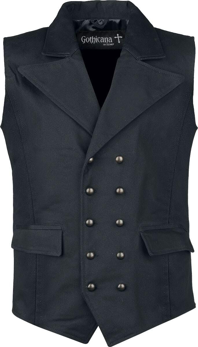 Gothicana by EMP gilet steampunk nero uomo