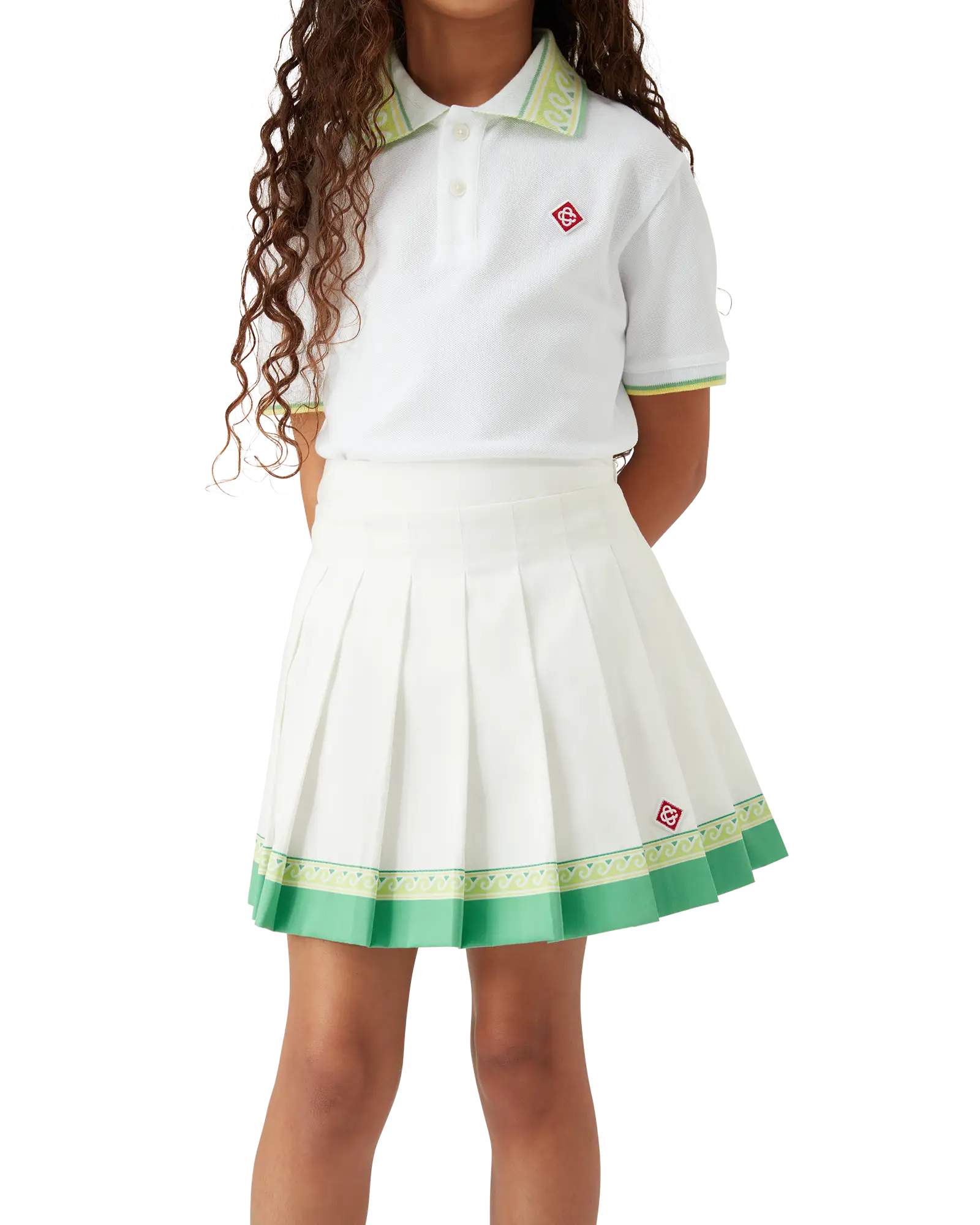 Casablanca Beach Club gonna bianca cotone 7-8 anni plissettata