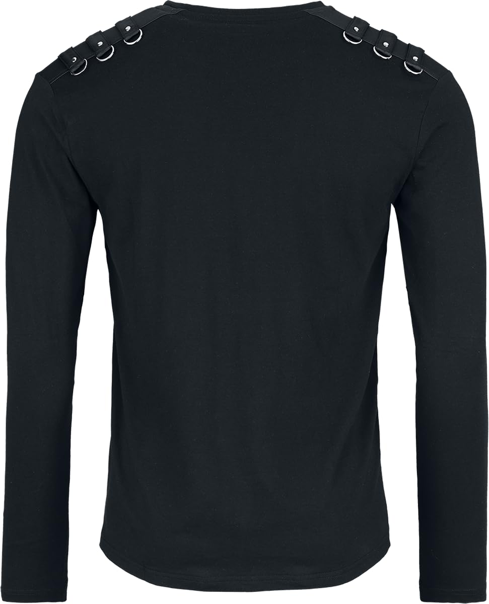 Gothicana by EMP maglia nera con anelli taglia M