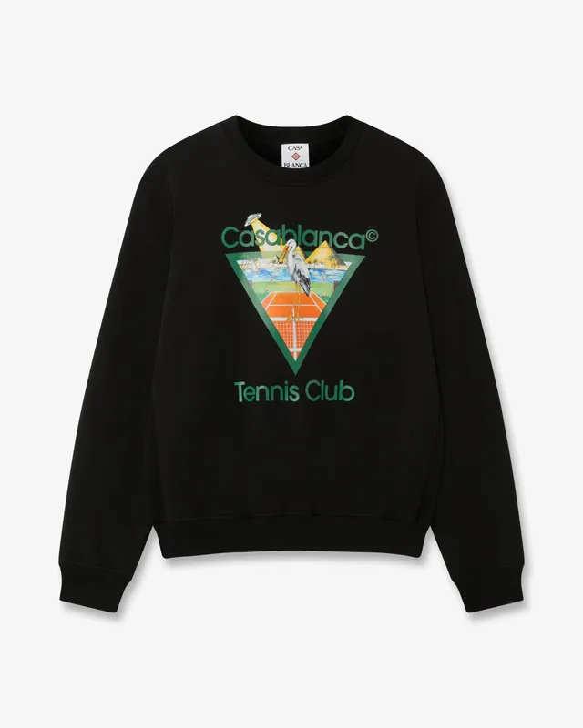 Casablanca Tennis Club Icon Pyramid Abduction felpa nera cotone