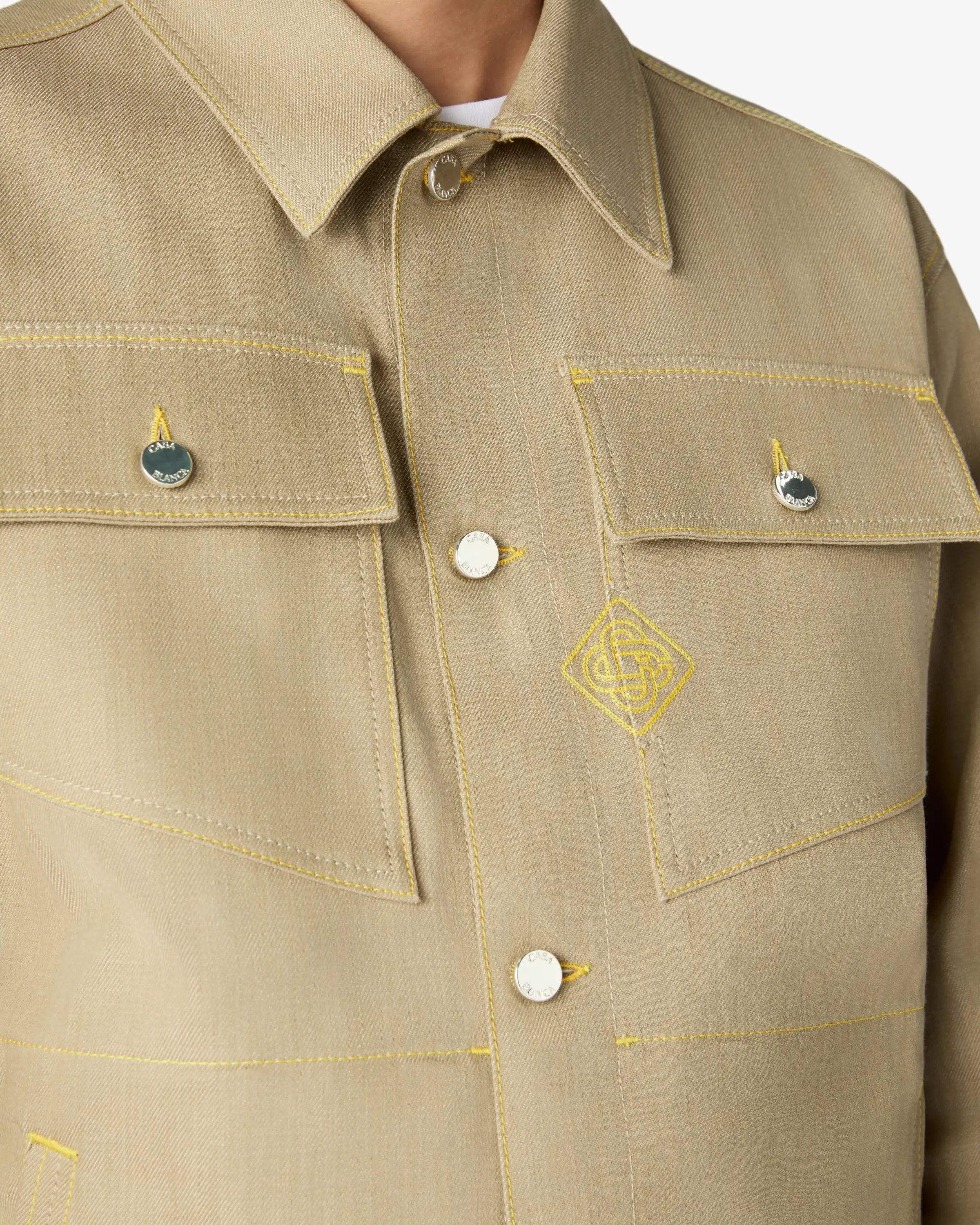 Casablanca Desert Canvas giacca denim beige cotone