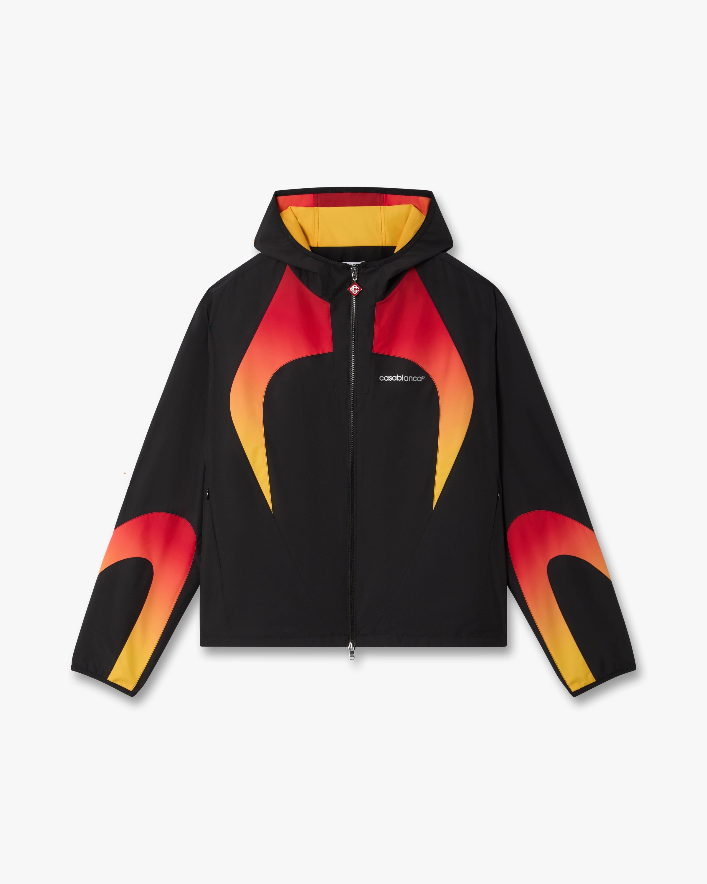 Casablanca Giacca Zip con Cappuccio Nera Arancione