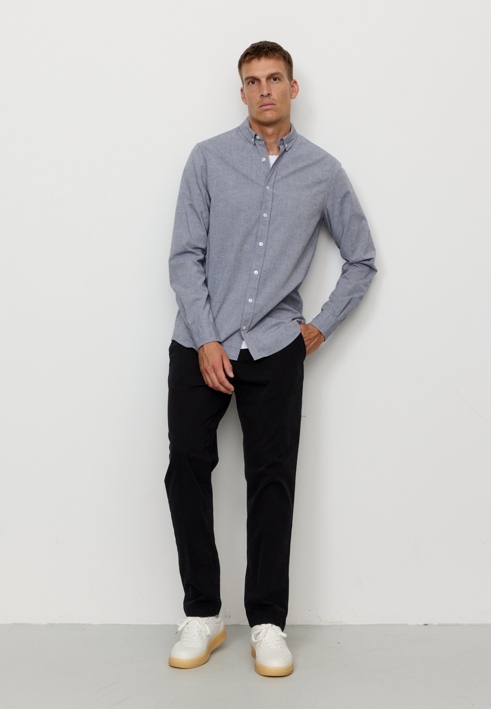 Recolution Corn camicia uomo blue cotone bio e lino