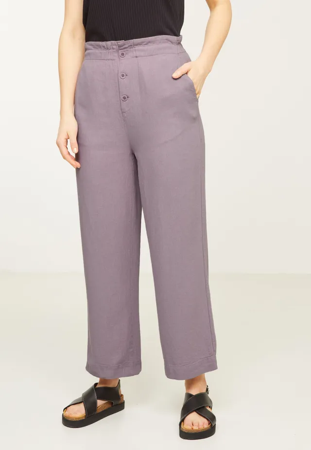 Recolution Liriope pantaloni donna lilla lino