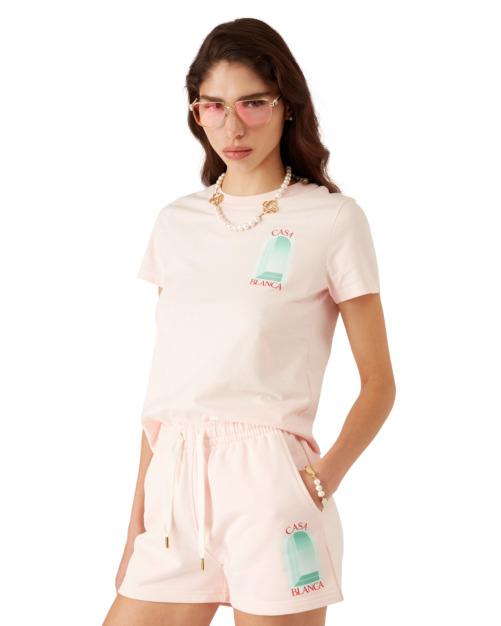 Casablanca L'Arche t-shirt rosa cotone organico