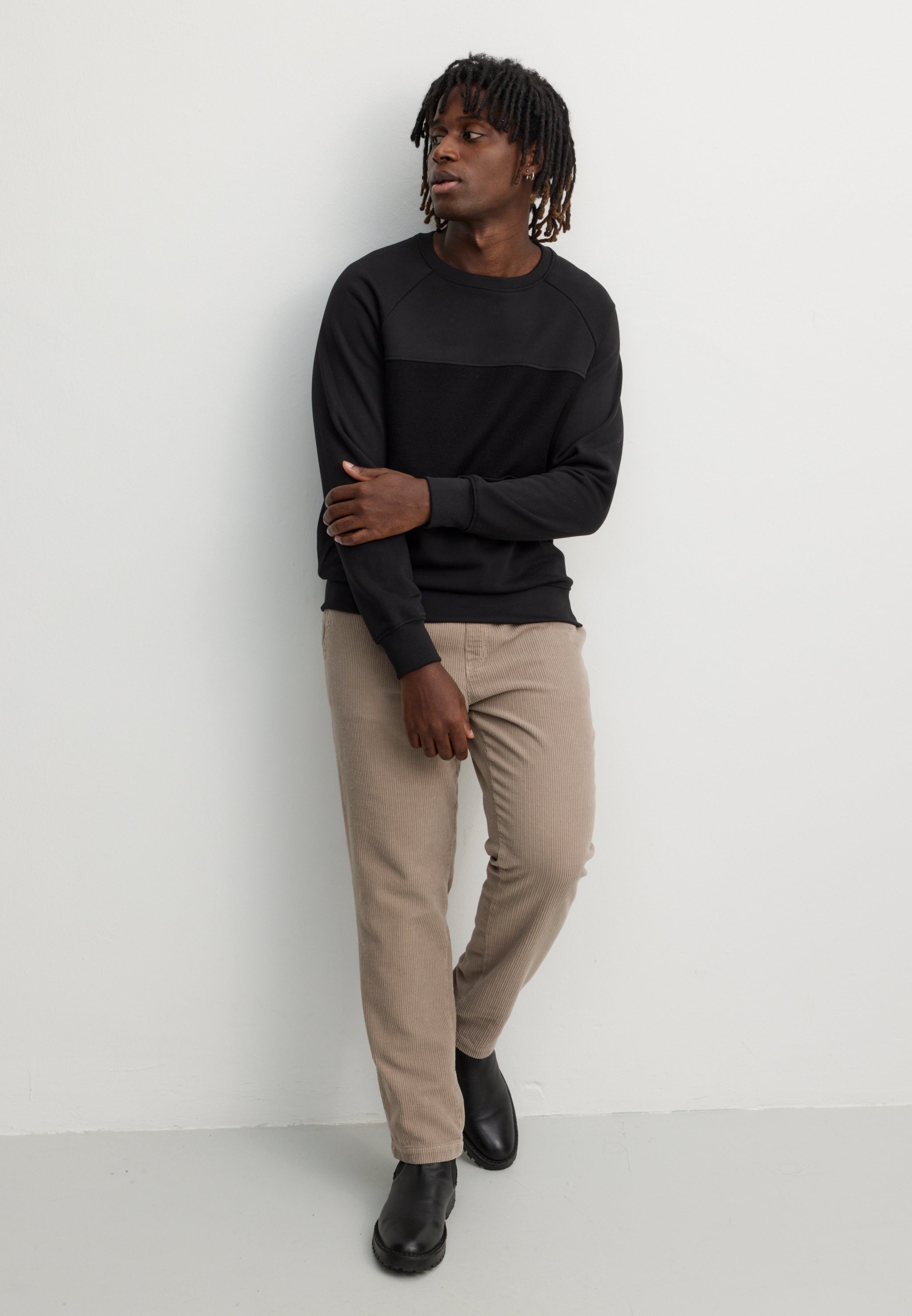 Recolution Chervil felpa uomo nero cotone bio