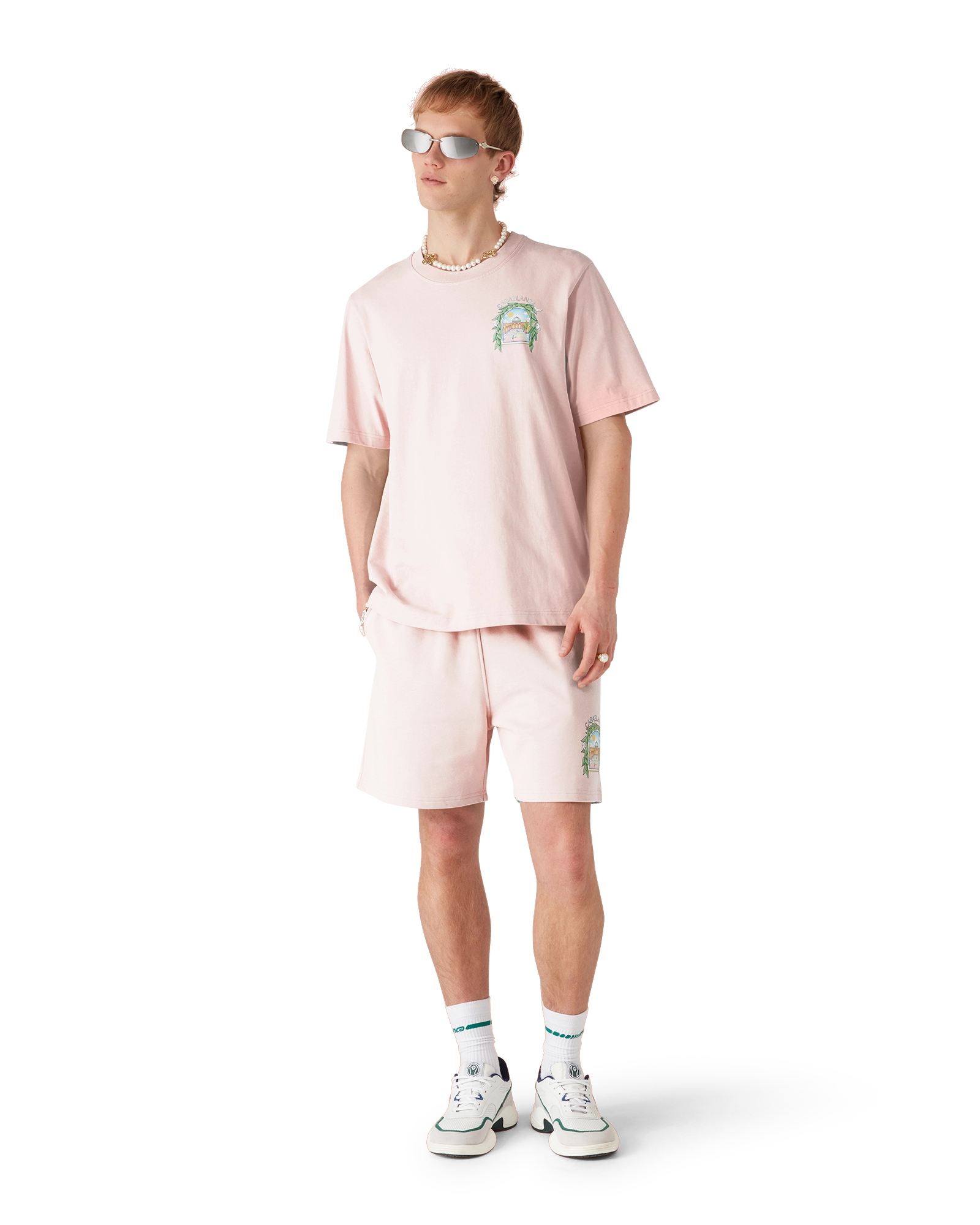 Casablanca L'Arche Sweatshorts pantaloncini rosa cotone bio