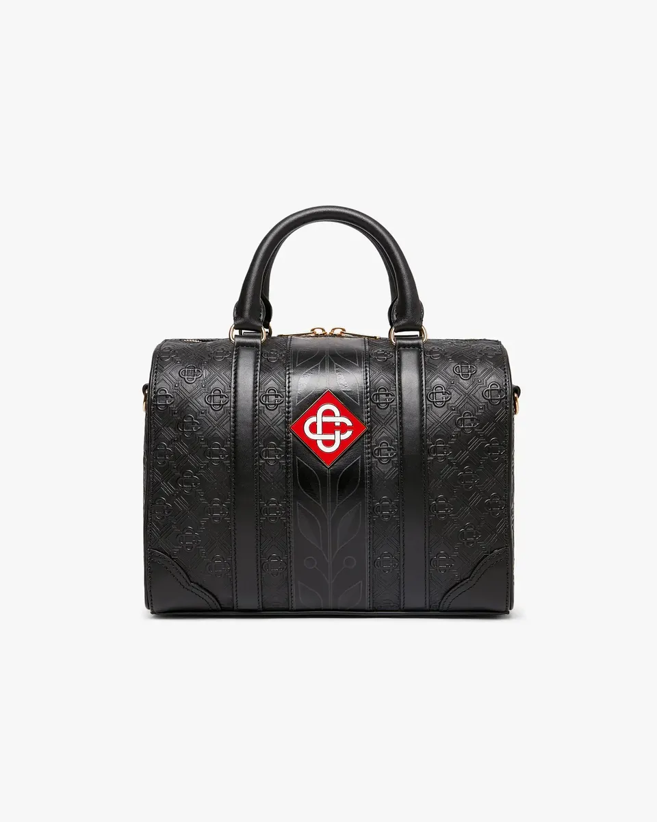 Casablanca Mini Monogram Weekender borsa nera pelle