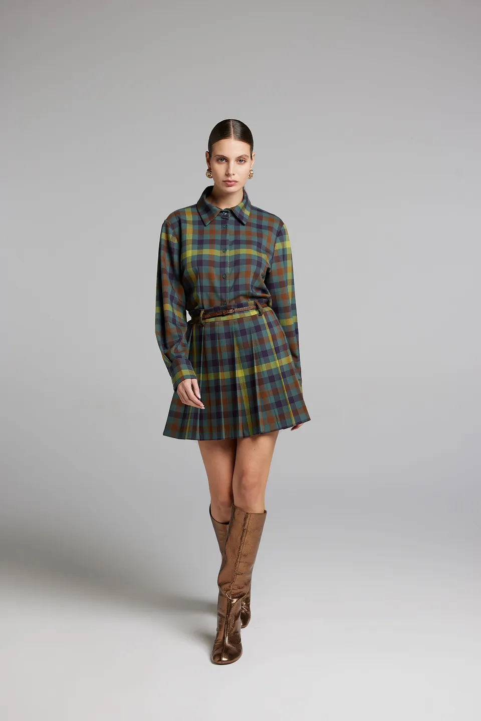 Sarah Chole 28010 camicia pied de poule poliviscosa