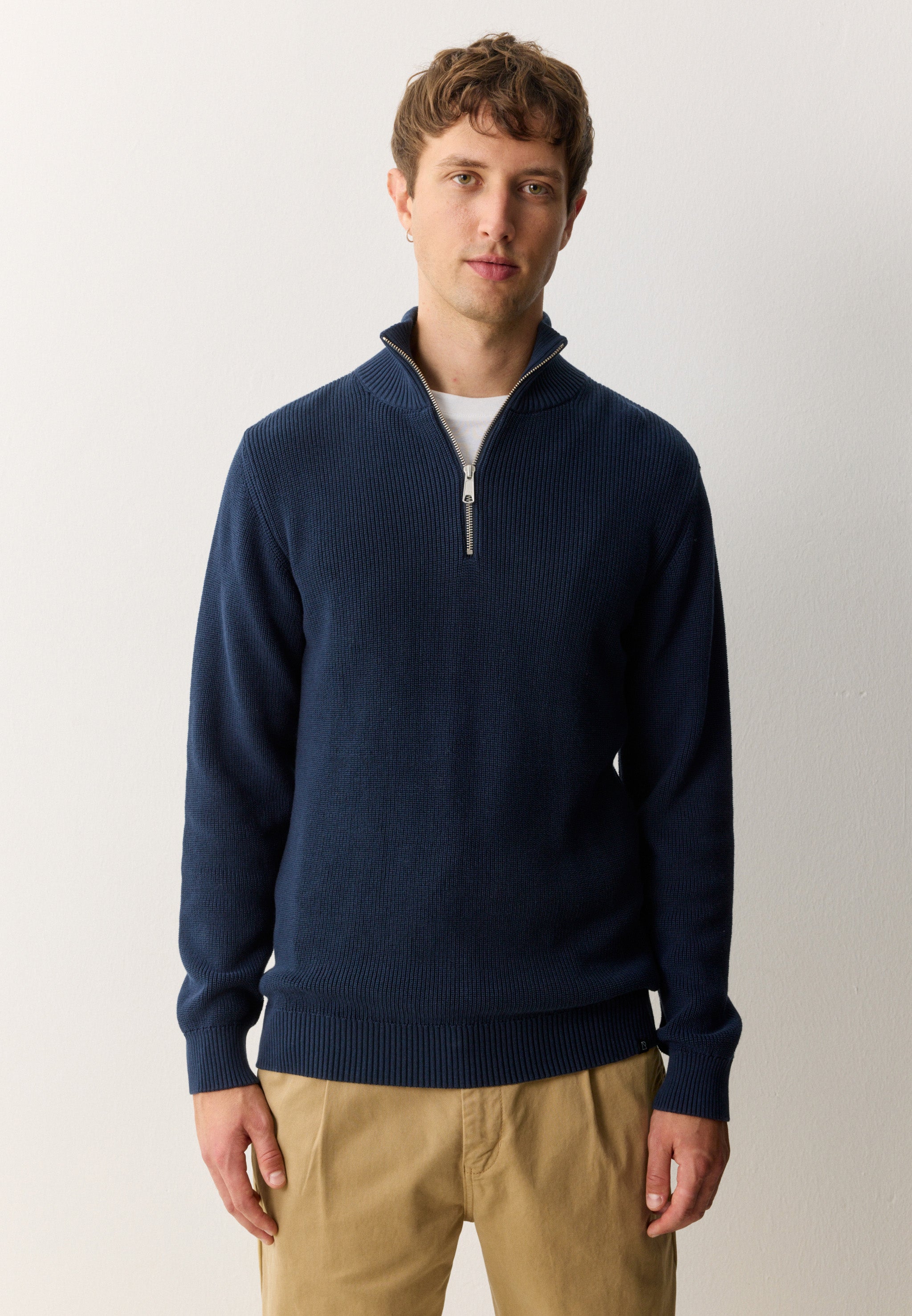 Recolution Helantium maglione blu navy cotone bio