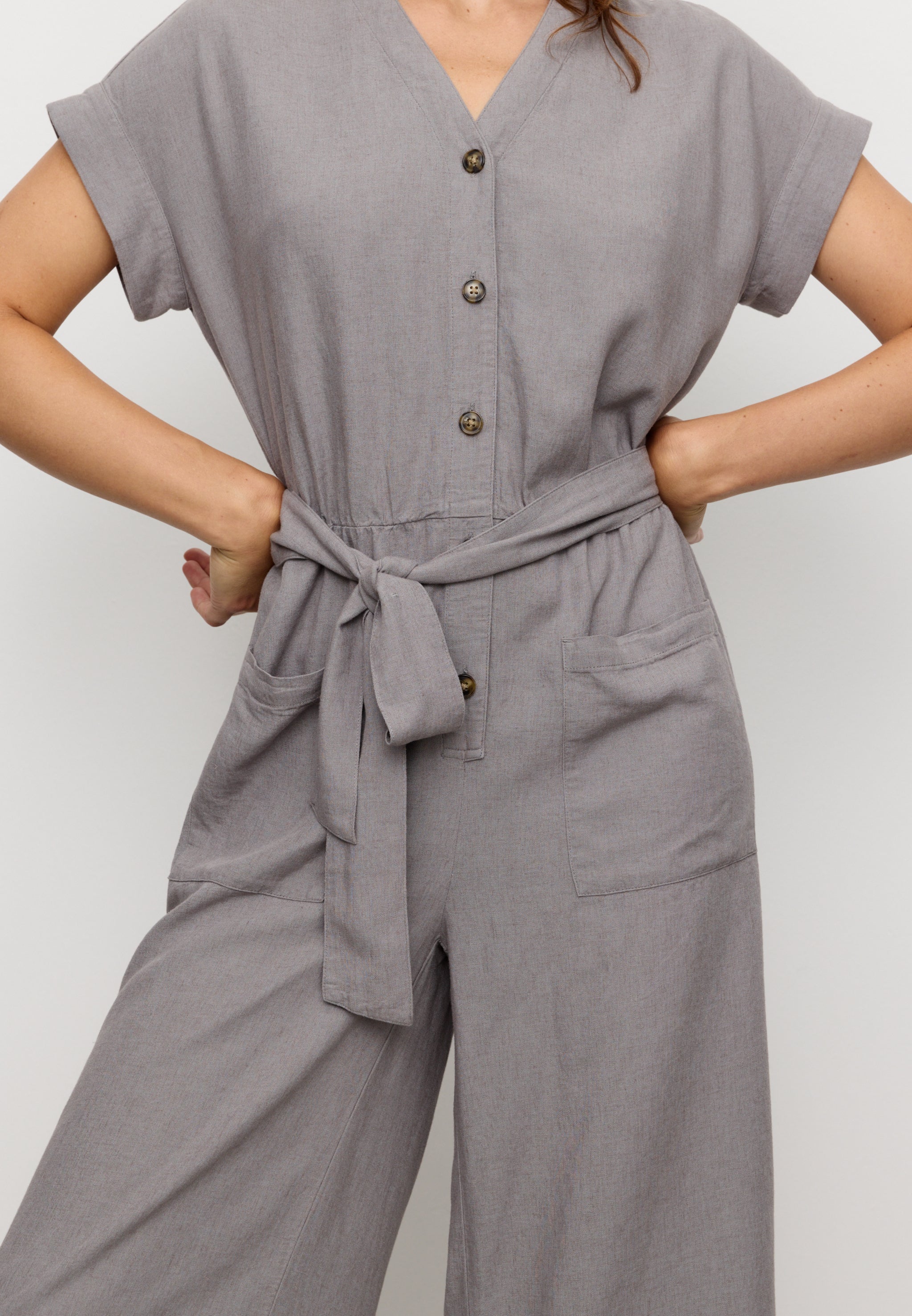 Recolution Dianella tuta donna greige in lino