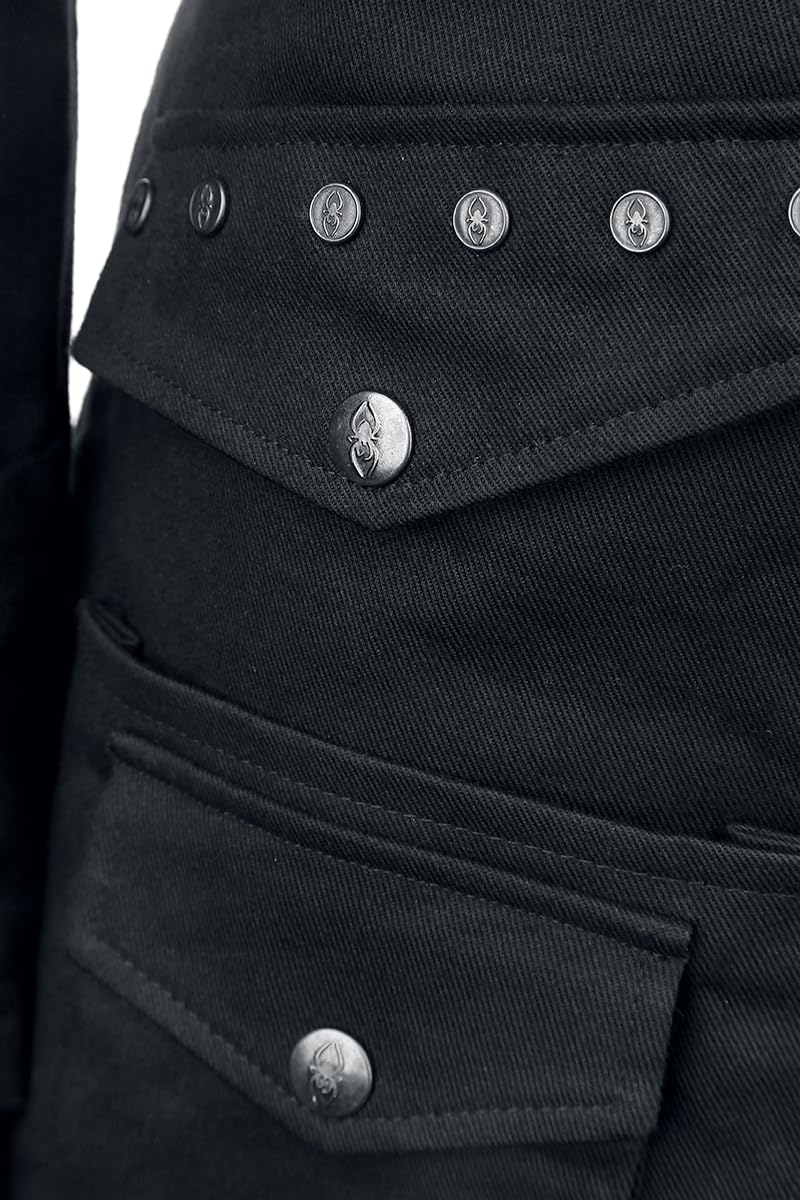 Gothicana by EMP Parka donna nero con rivetti taglia S