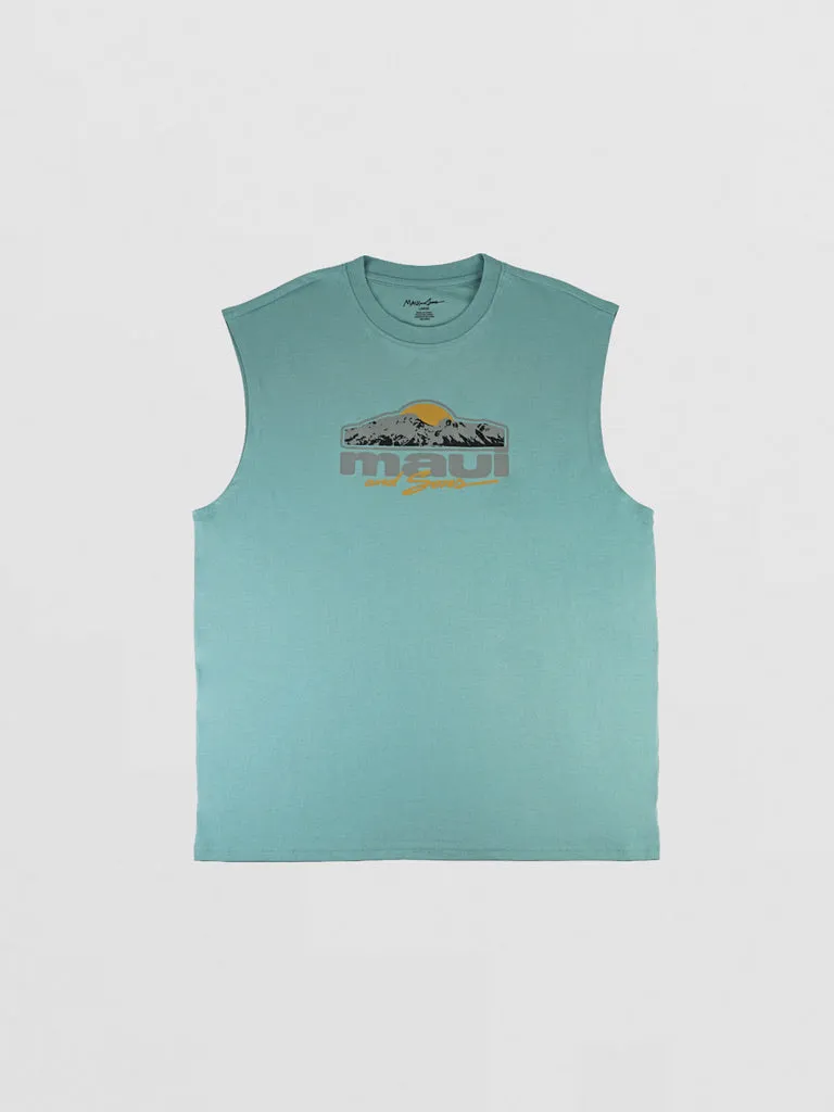 Maui and Sons Horizon canotta muscolare Steel Blue montagna
