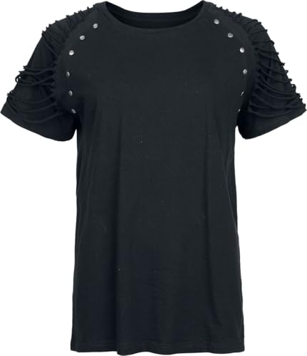 Gothicana by EMP t-shirt nera maniche particolari