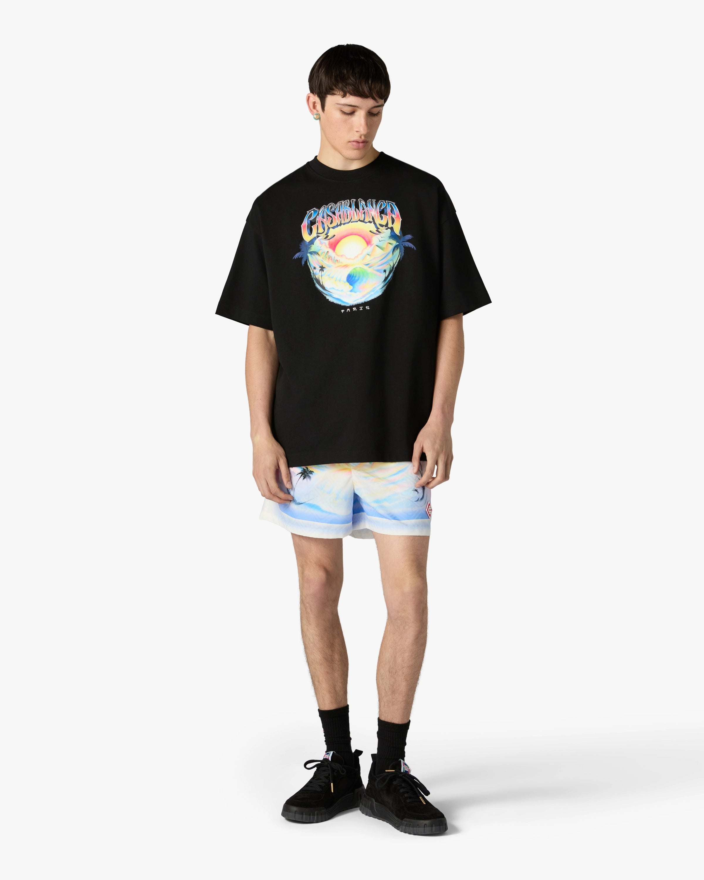 Casablanca Airspray t-shirt nera oversize cotone