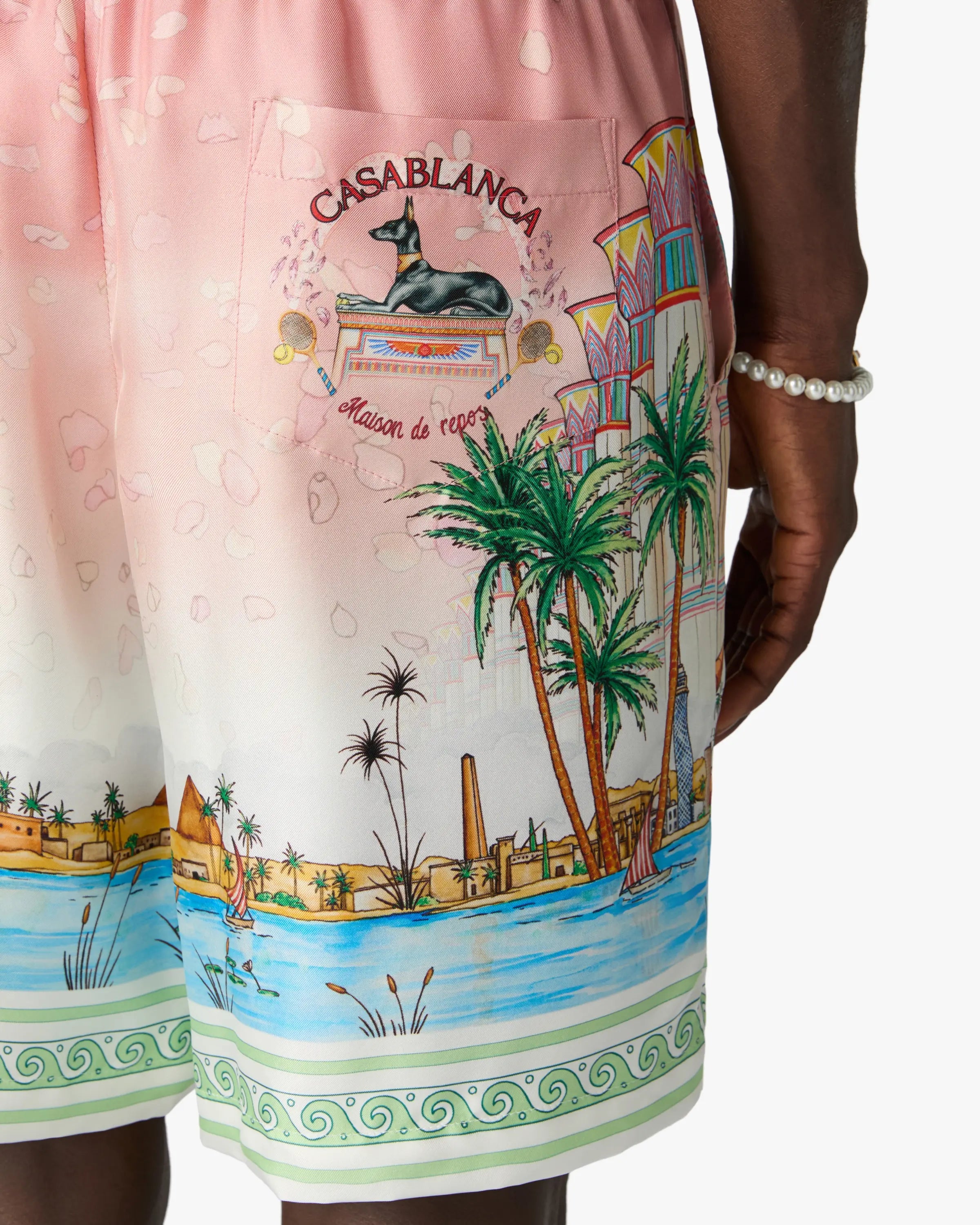 Casablanca Ethereal pantaloncini seta rosa pura