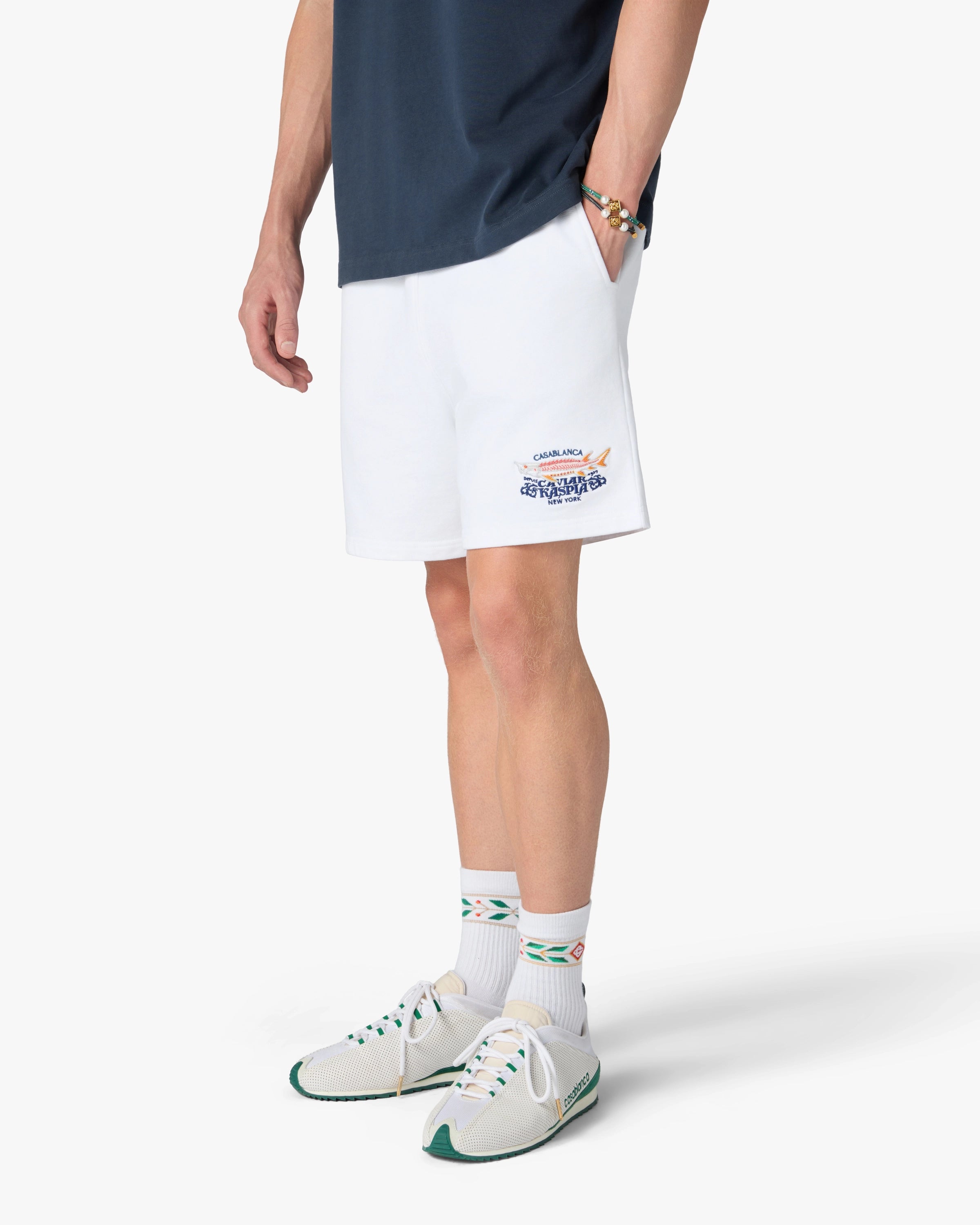 Casablanca Kaspia pantaloncini bianchi cotone bio uomo