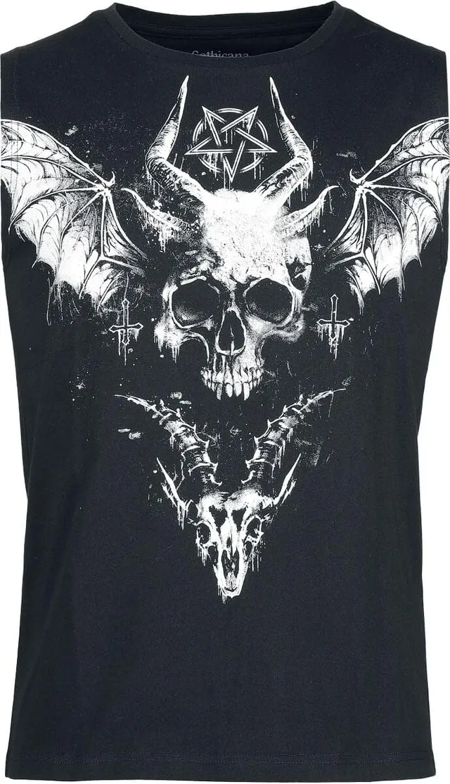 Gothicana by EMP canottiera uomo nera teschio