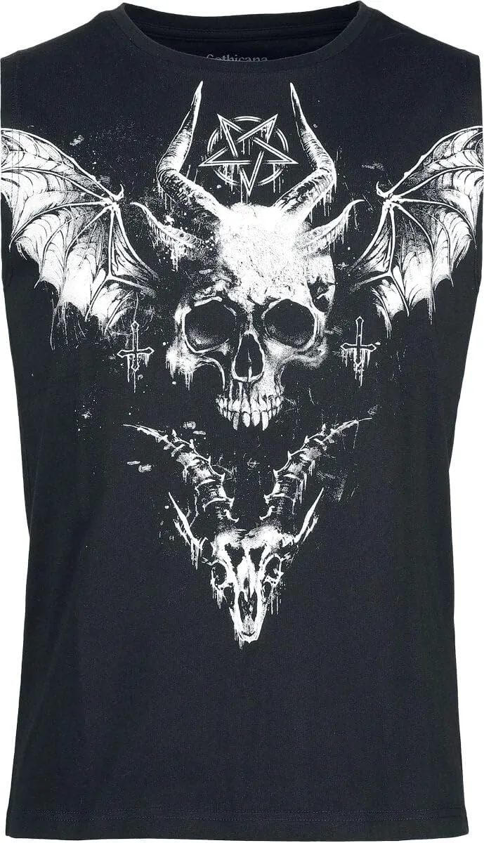 Gothicana by EMP canottiera uomo nera teschio