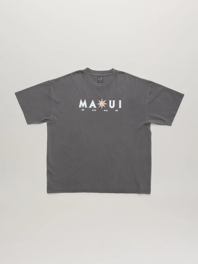 Maui and Sons Compass Pigment Wash maglietta nera cotone